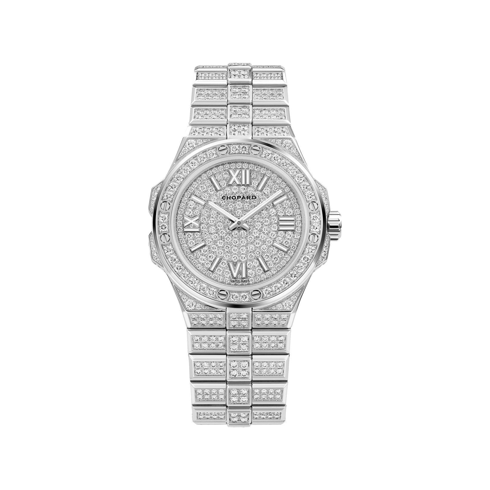 Chopard Alpine Eagle Automatic 36 mm White Gold Watch  White Dial  White Gold With Diamonds Bracelet