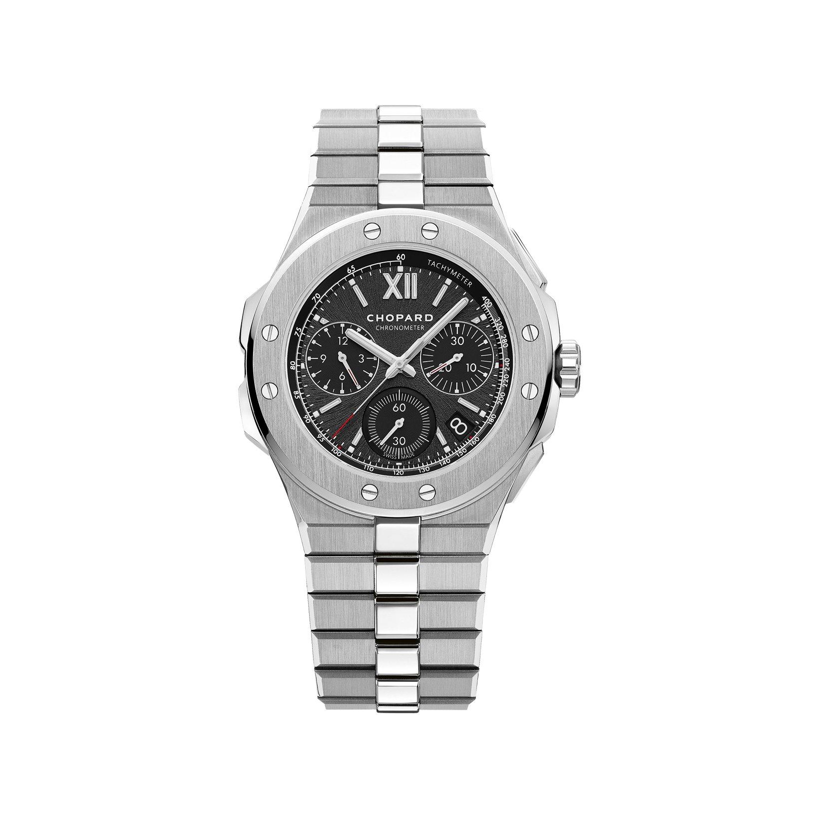 Chopard Alpine Eagle Automatic 44 mm Stainless Steel Watch  Black Dial  Stainless Steel Bracelet