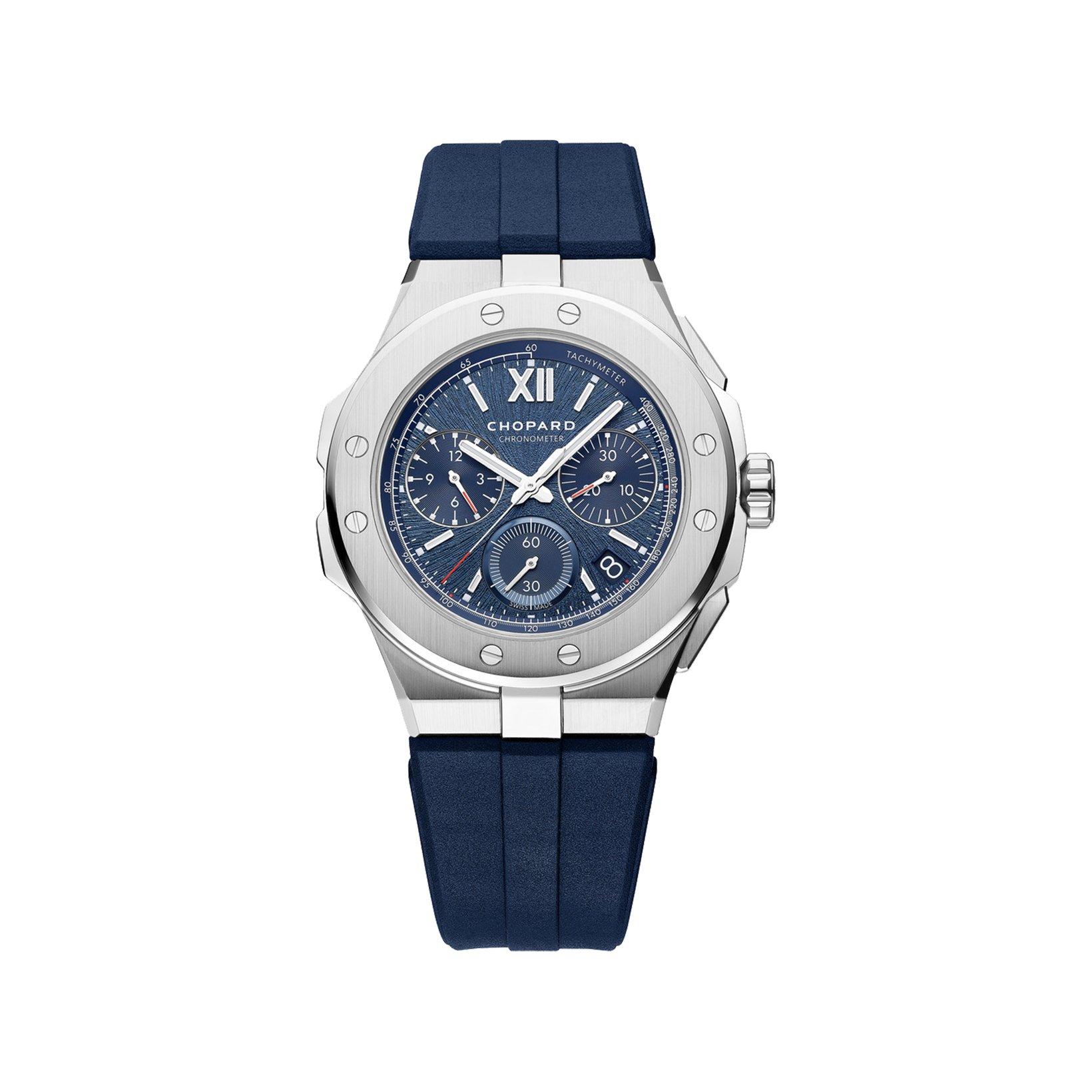 Chopard Alpine Eagle Automatic 44 mm Stainless Steel Watch  Blue Dial   Rubber Strap