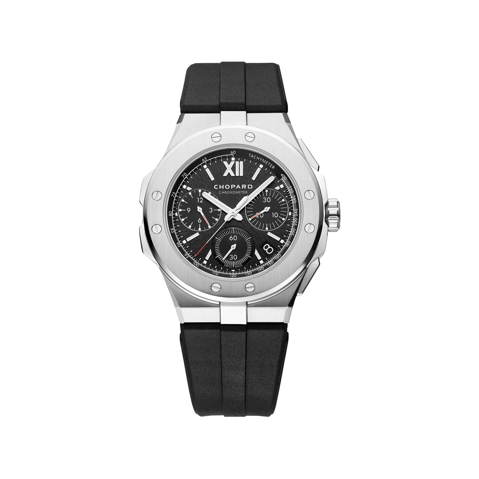 Chopard Alpine Eagle Automatic 44 mm Stainless Steel Watch  Black Dial   Rubber Strap