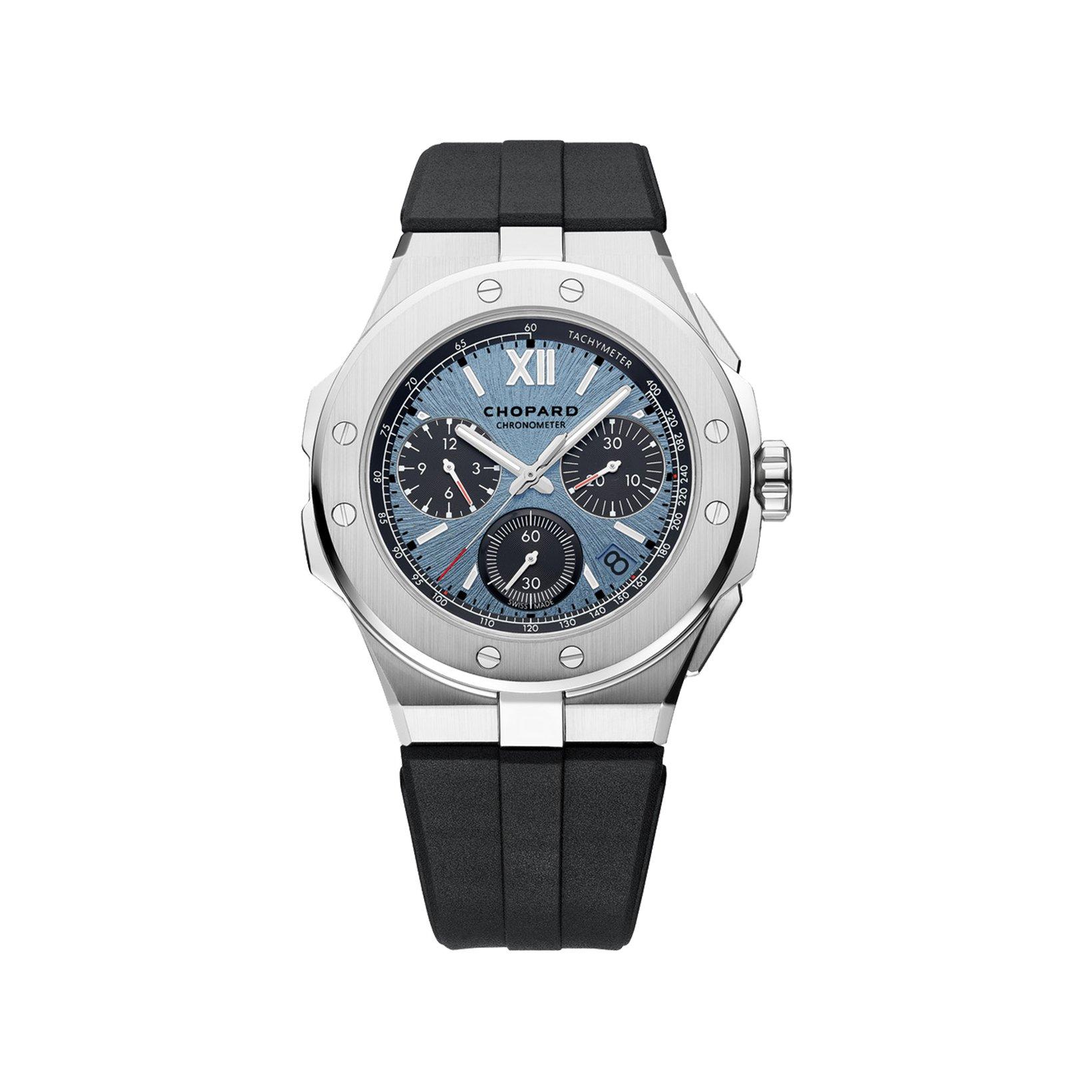 Chopard Alpine Eagle Automatic 44 mm Stainless Steel Watch  Blue Dial   Rubber Strap