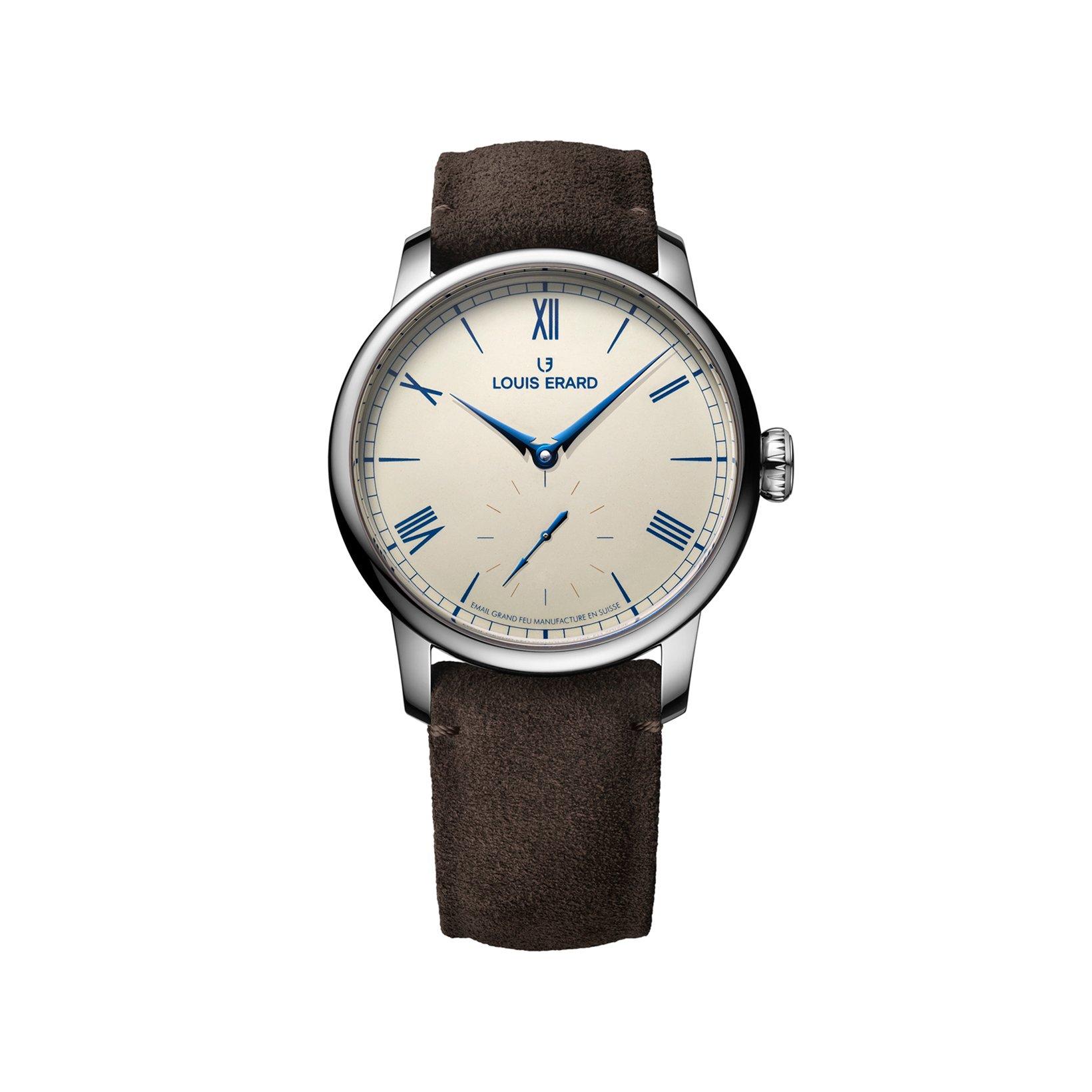 Louis Erard Noirmont M؟©Tiers D'Art Petite Seconde Automatic 42 mm Stainless Steel Watch  Beige Dial   Leather Strap