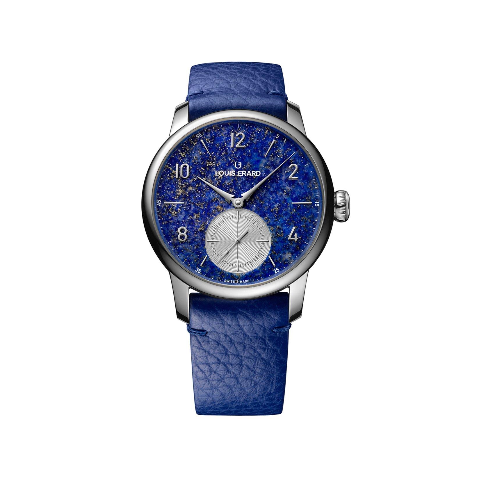 Louis Erard Excellence Automatic 39 mm Stainless Steel Watch  Blue Dial   Leather Strap