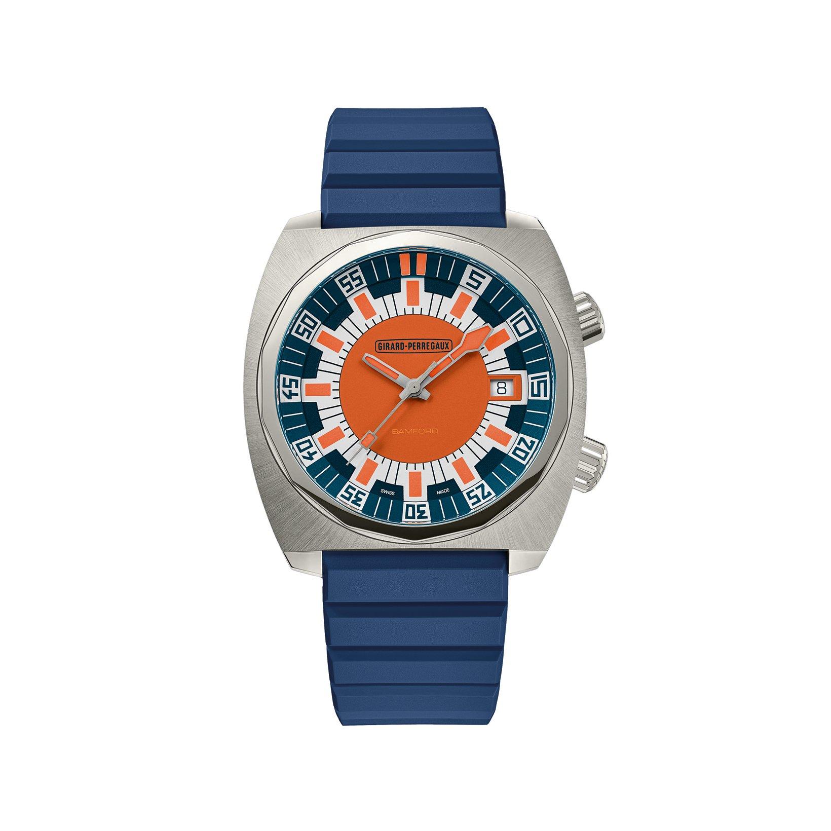 Girard Perregaux Deep Diver  Automatic 40 mm Titanium Watch  Blue Dial   Rubber Strap