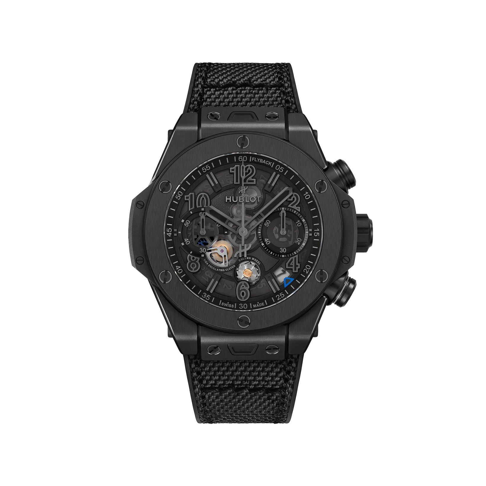 Hublot Big Bang Reloaded All Black Automatic 44 mm Ceramic Watch  Black Dial   Fabric Strap