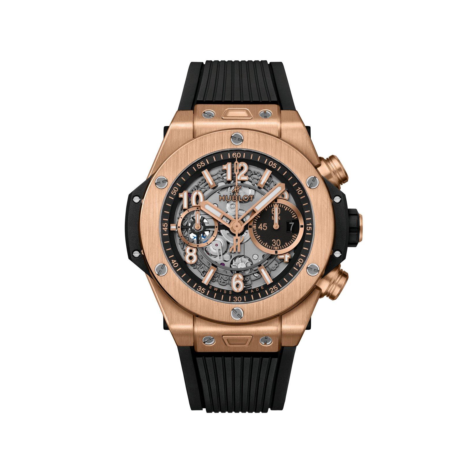 Hublot Big Bang Unico King Gold Automatic 44 mm King Gold Watch  Black Dial   Rubber Strap