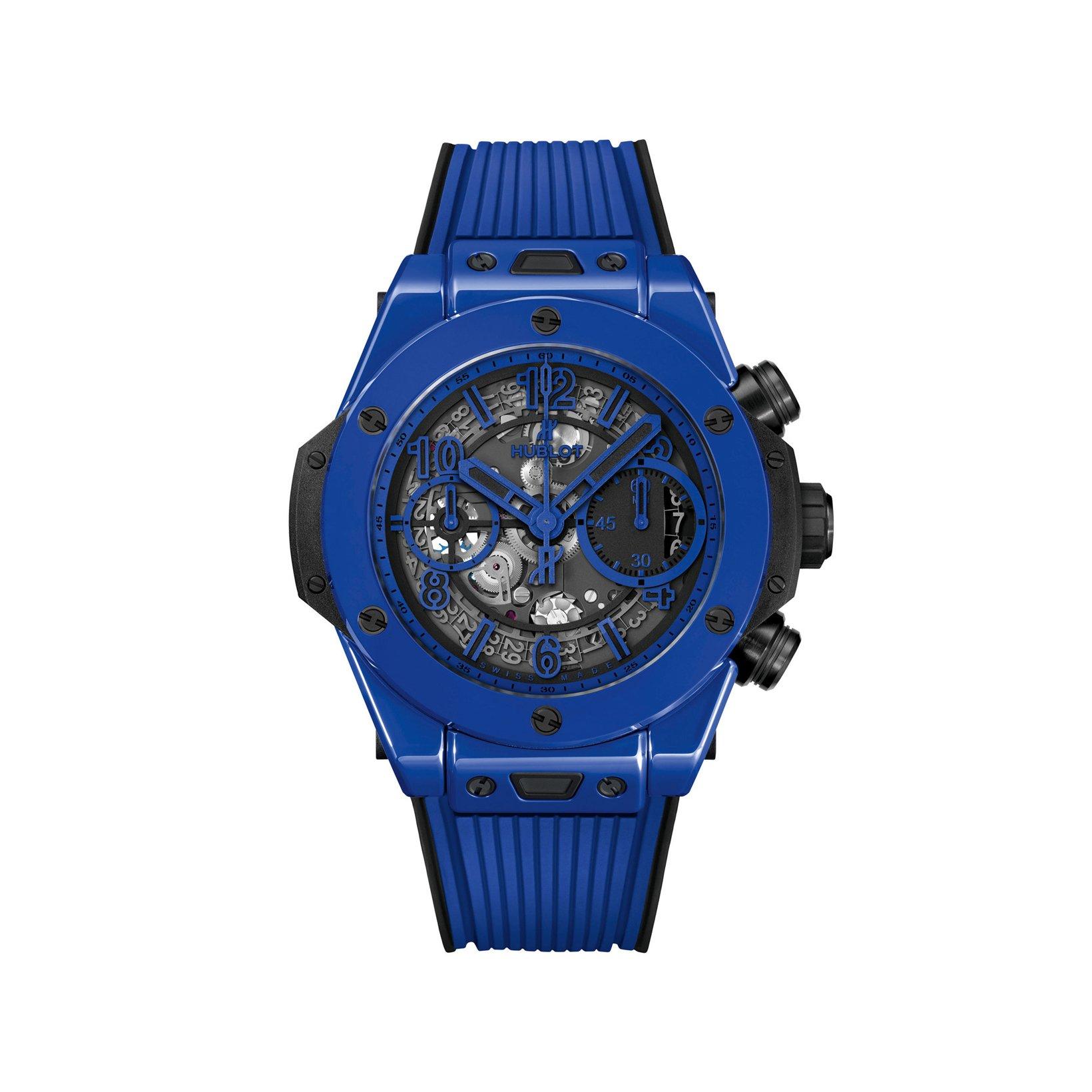 Hublot Big Bang Unico Blue Magic Automatic 42 mm Ceramic Watch  Blue Dial   Rubber Strap