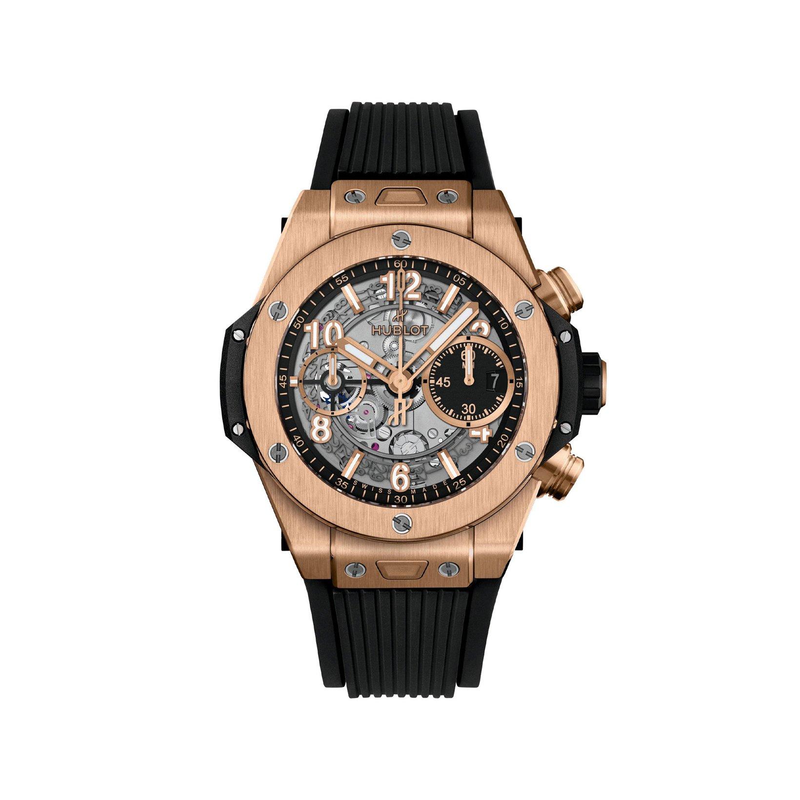 Hublot Big Bang Unico King Gold Automatic 42 mm King Gold Watch  Black Dial   Rubber Strap