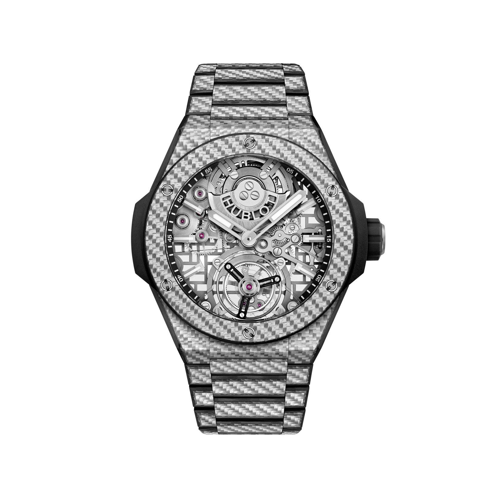 Hublot Big Bang Integreted Tourbillon Full Carbon Automatic  mm Grey Texalium Watch  Sapphire Dial  Grey Texalium Bracelet