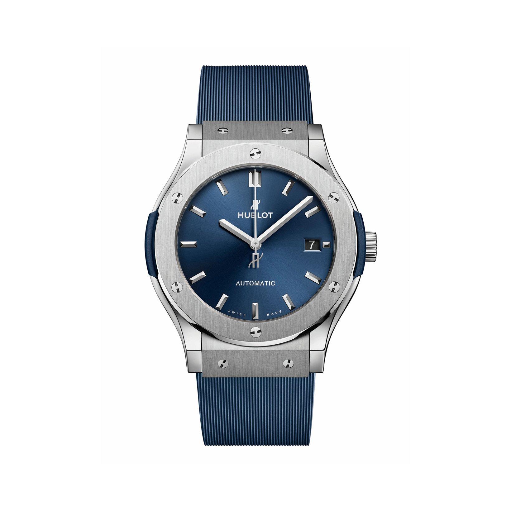 Hublot Classic Fusion Titanium Blue Automatic  mm Titanium Watch  Blue Dial   Rubber Strap