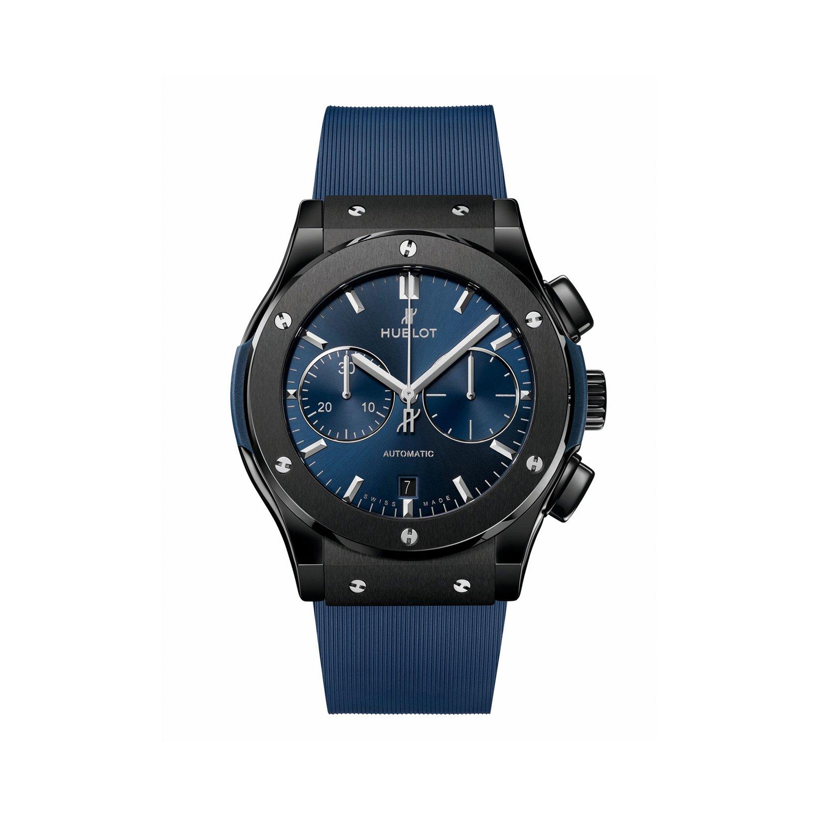 Hublot Classic Fusion Ceramic Blue Chronograph Automatic  mm Ceramic Watch  Blue Dial   Rubber Strap
