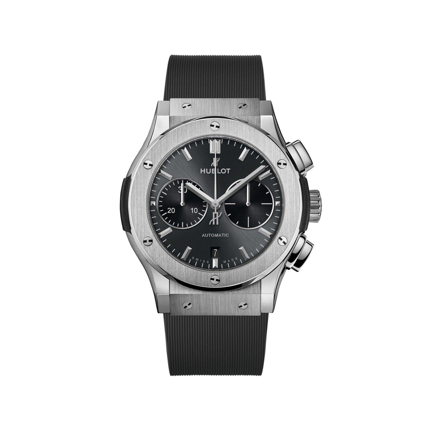 Hublot Classic Fusion Racing Grey Chronograph Titanium Automatic  mm Titanium Watch  Grey Dial   Rubber Strap