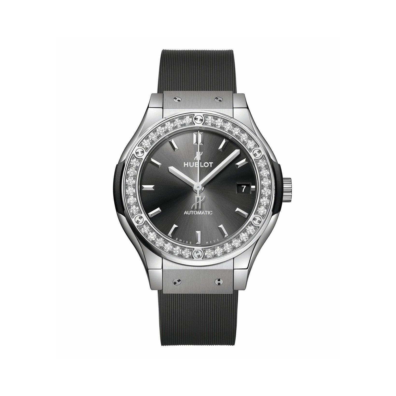 Hublot Classic Fusion Racing Grey Titanium Diamonds Automatic  mm Titanium Watch  Grey Dial   Rubber Strap