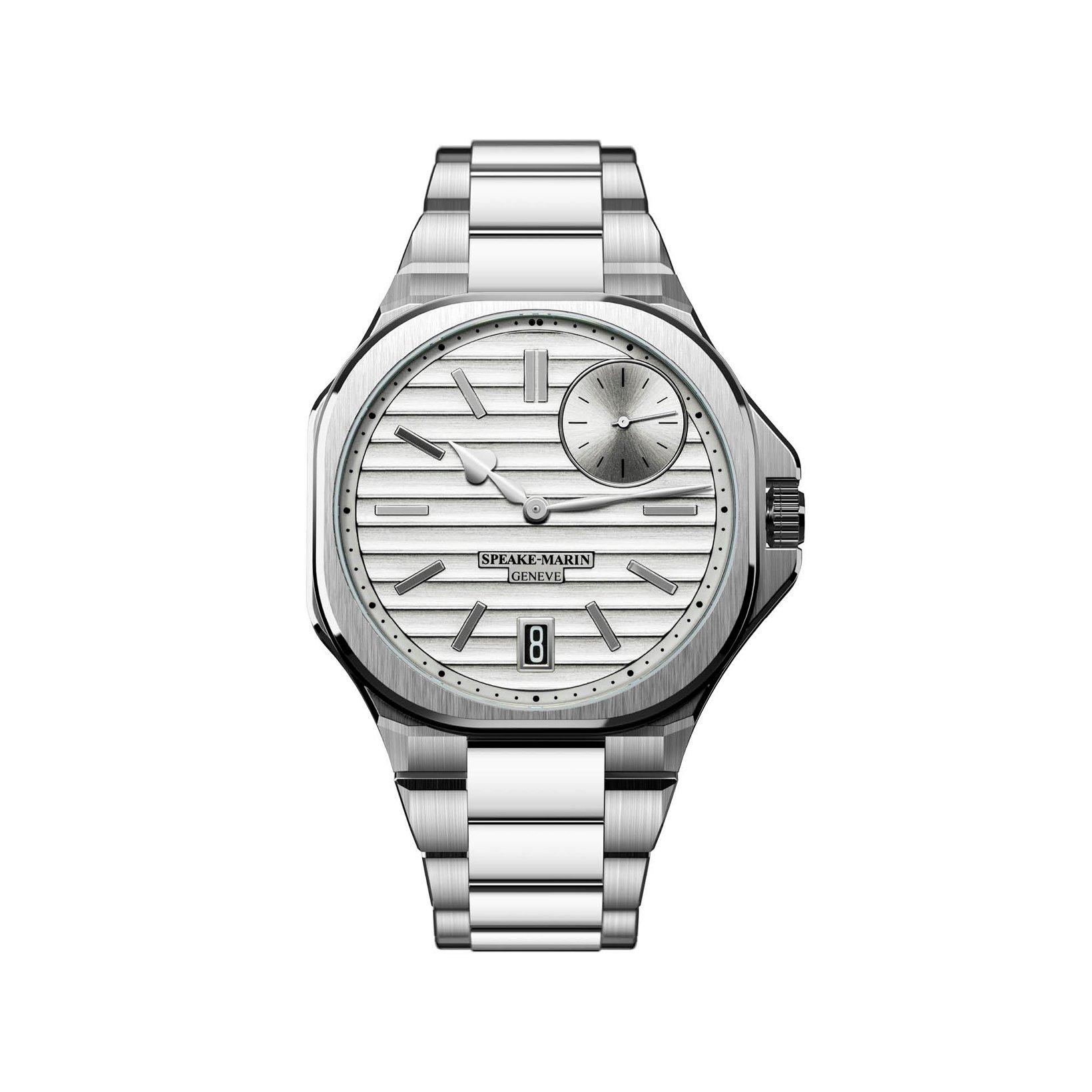 Speake Marin Ripples Date Automatic 40.3 mm Stainless Steel Watch  Black Dial  Stainless Steel Bracelet