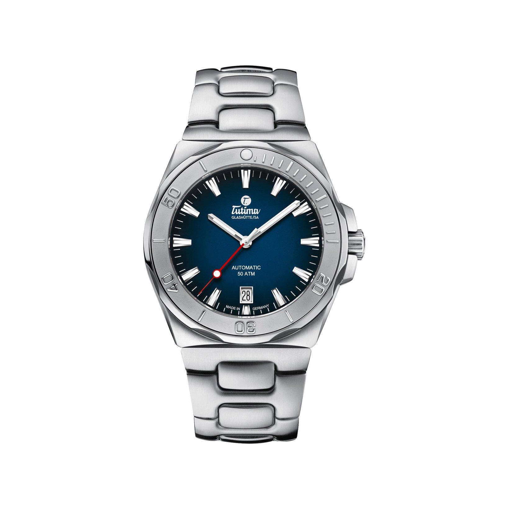 Tutima M2 Seven Seas S Automatic 40 mm Stainless Steel Watch  Blue Dial  Stainless Steel Bracelet