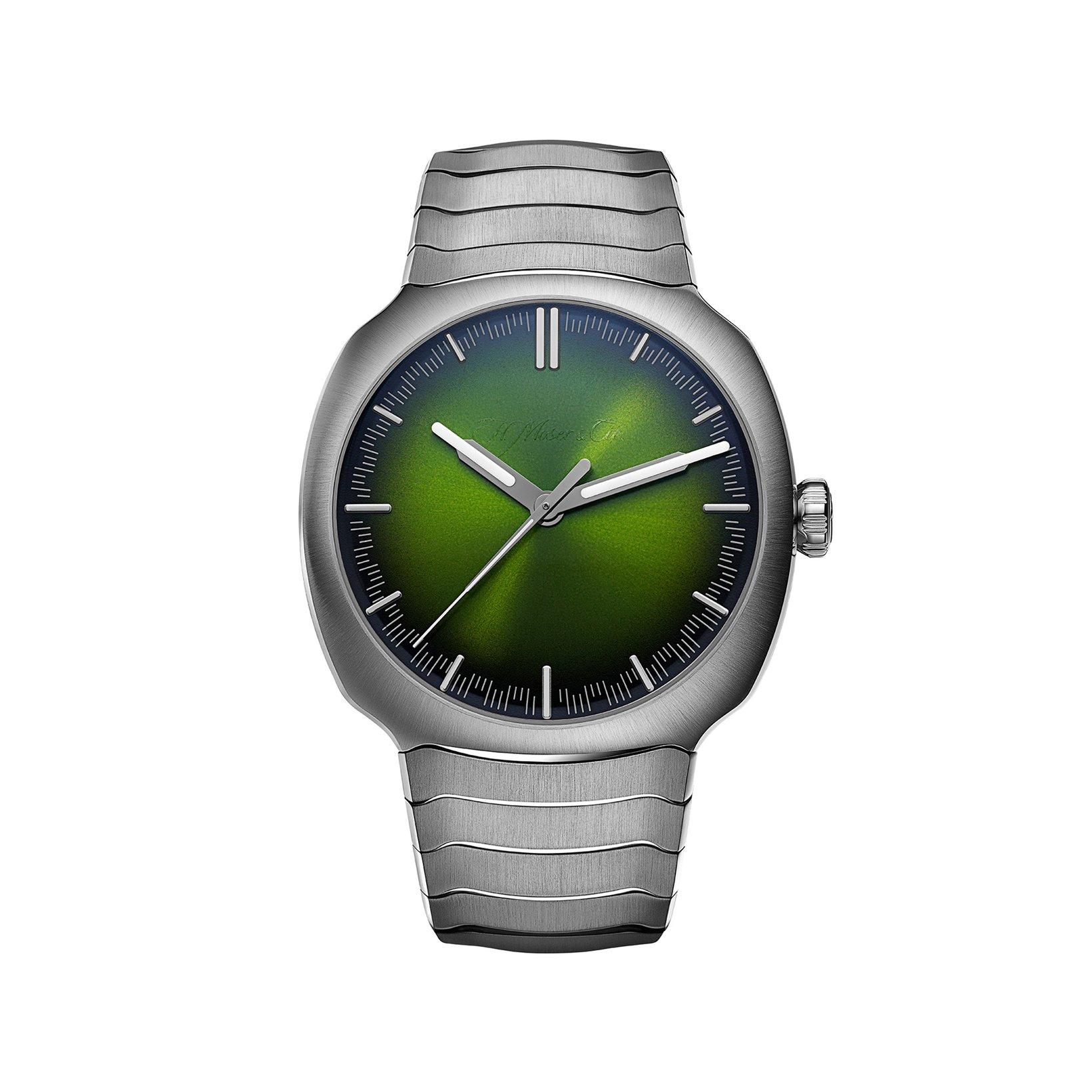 H. Moser & Cie Streamliner Centre Seconds Matrix Green Automatic 40 mm Stainless Steel Watch  Matrix Green Fume Dial  Stainless Steel Bracelet