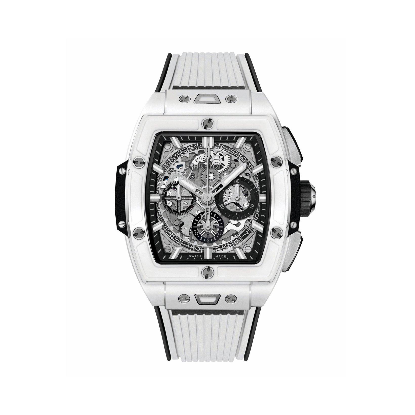 Hublot Spirit Of Big Bang White Ceramic Automatic 42 mm Ceramic Watch  White Dial   Rubber Strap