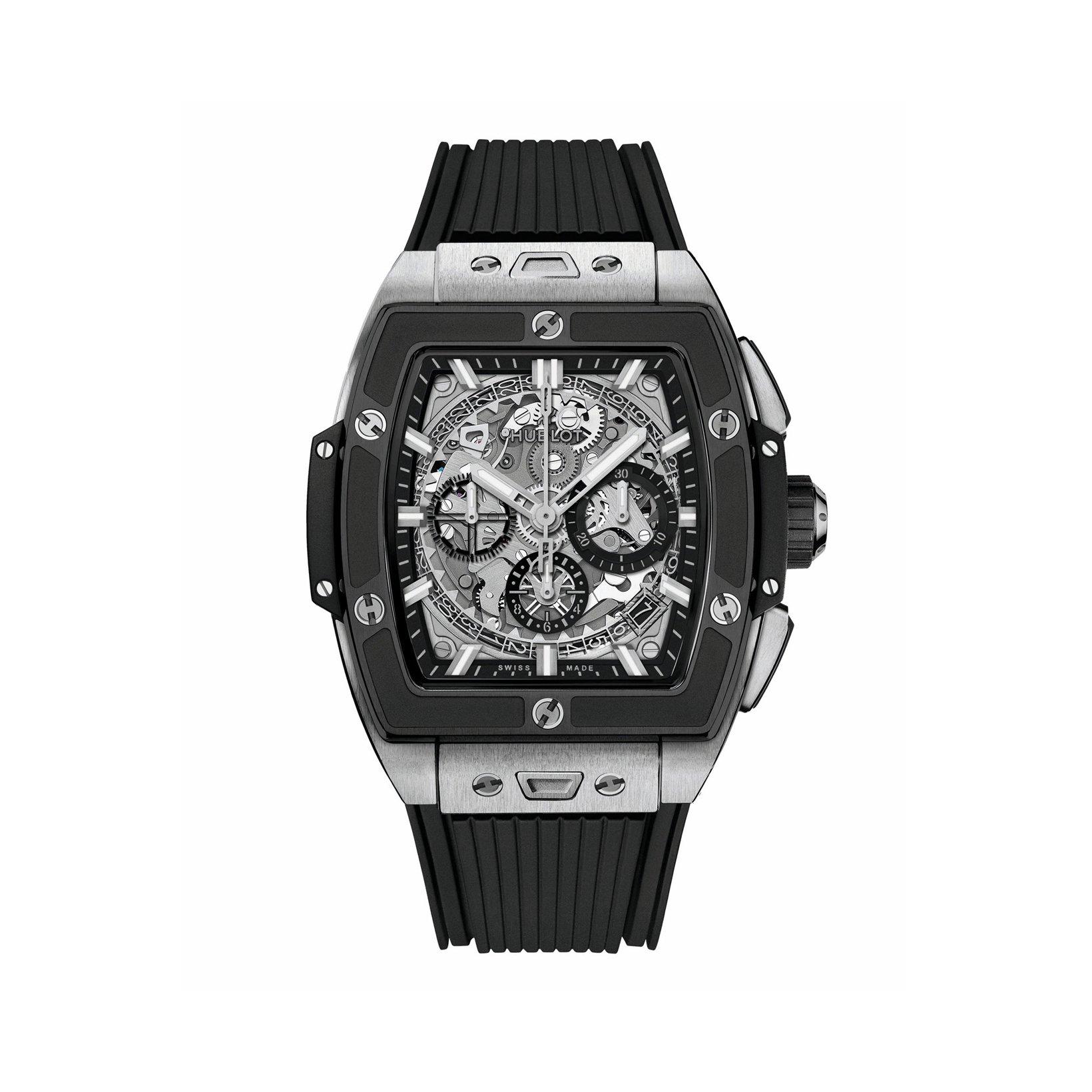 Hublot Spirit Of Big Bang Titanium Ceramic Automatic 42 mm Titanium Watch  Black Dial   Rubber Strap