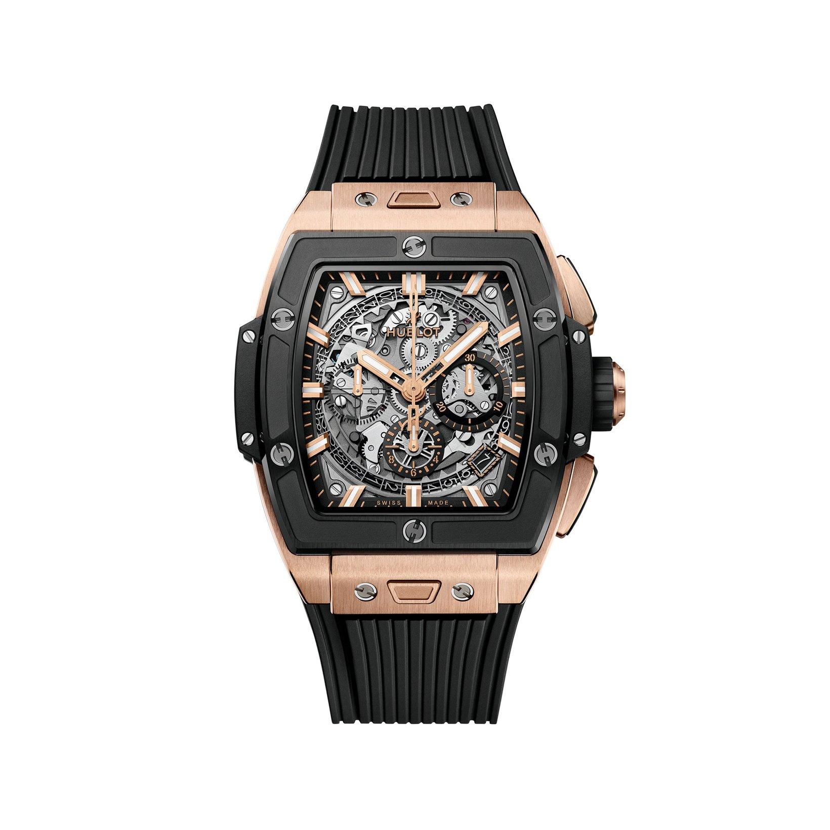 Hublot Spirit Of Big Bang King Gold Ceramic Automatic 42 mm King Gold Watch  Black Dial   Rubber Strap