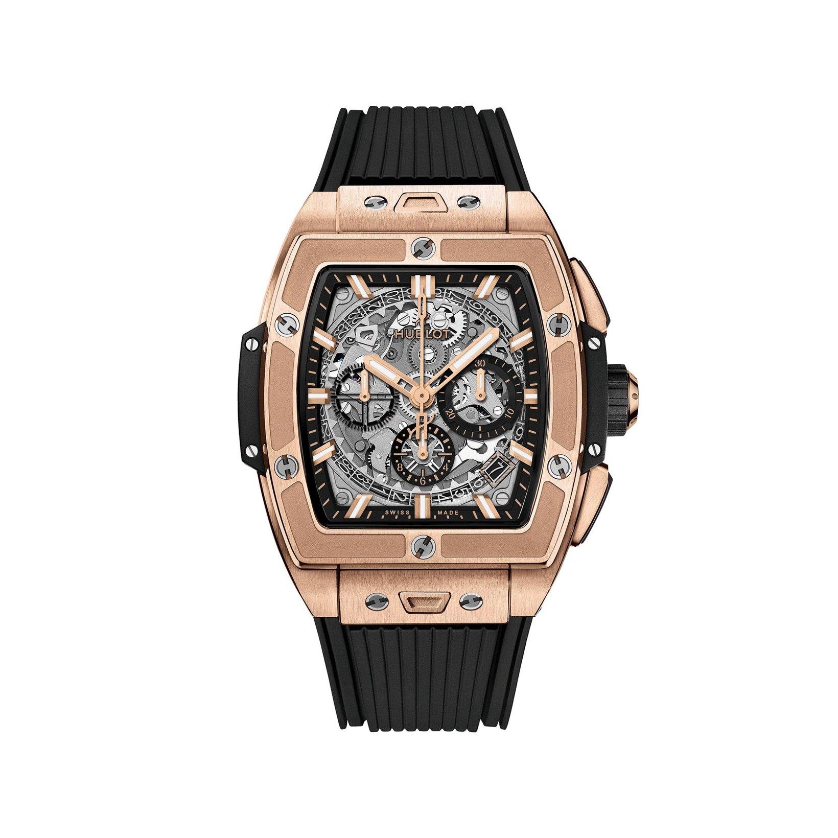 Hublot Spirit Of Big Bang King Gold Automatic 42 mm King Gold Watch  Black Dial   Rubber Strap