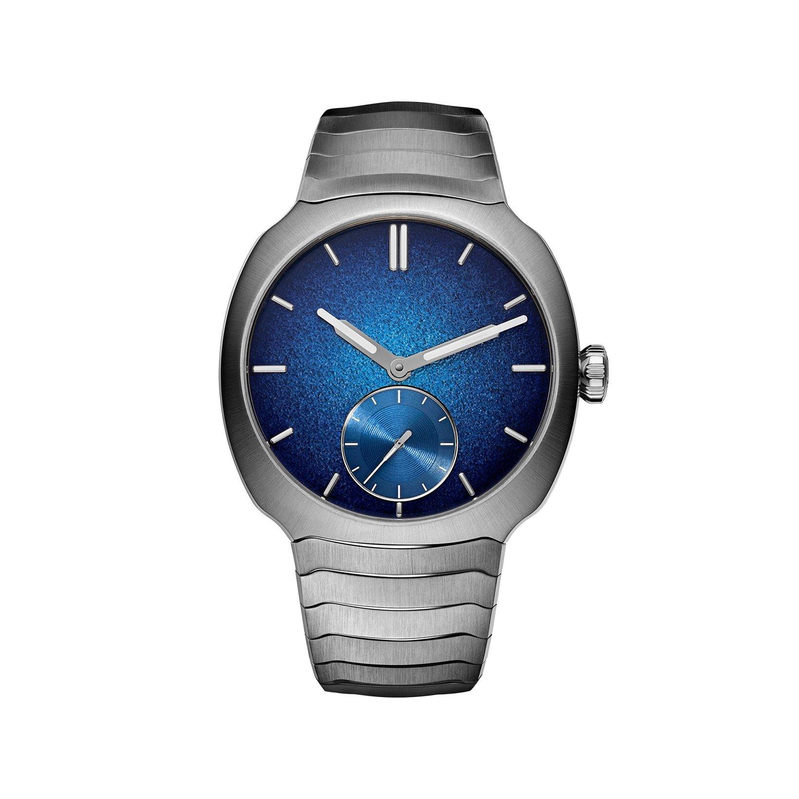 H. Moser & Cie Streamliner Small Seconds Blue Enamel Automatic 39 mm Stainless Steel Watch  Blue Dial  Stainless Steel Bracelet