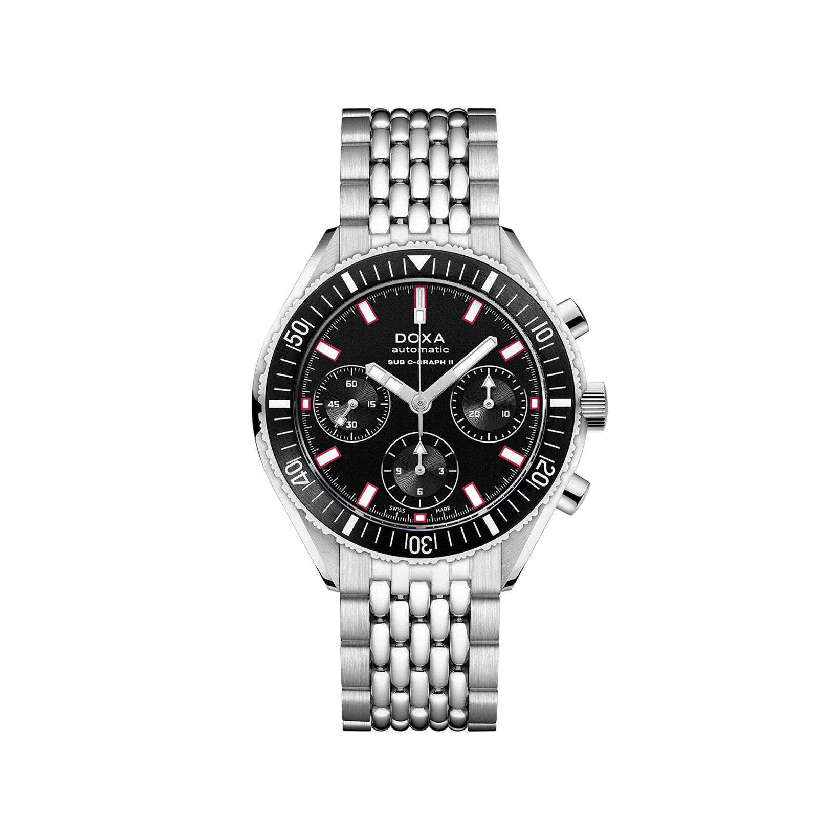 Doxa Watches Sub 200 C-Graph Ii Sub 200 C-Graph Ii Sharkhunter Automatic 42 mm Stainless Steel Watch  Black Dial  Stainless Steel Bracelet