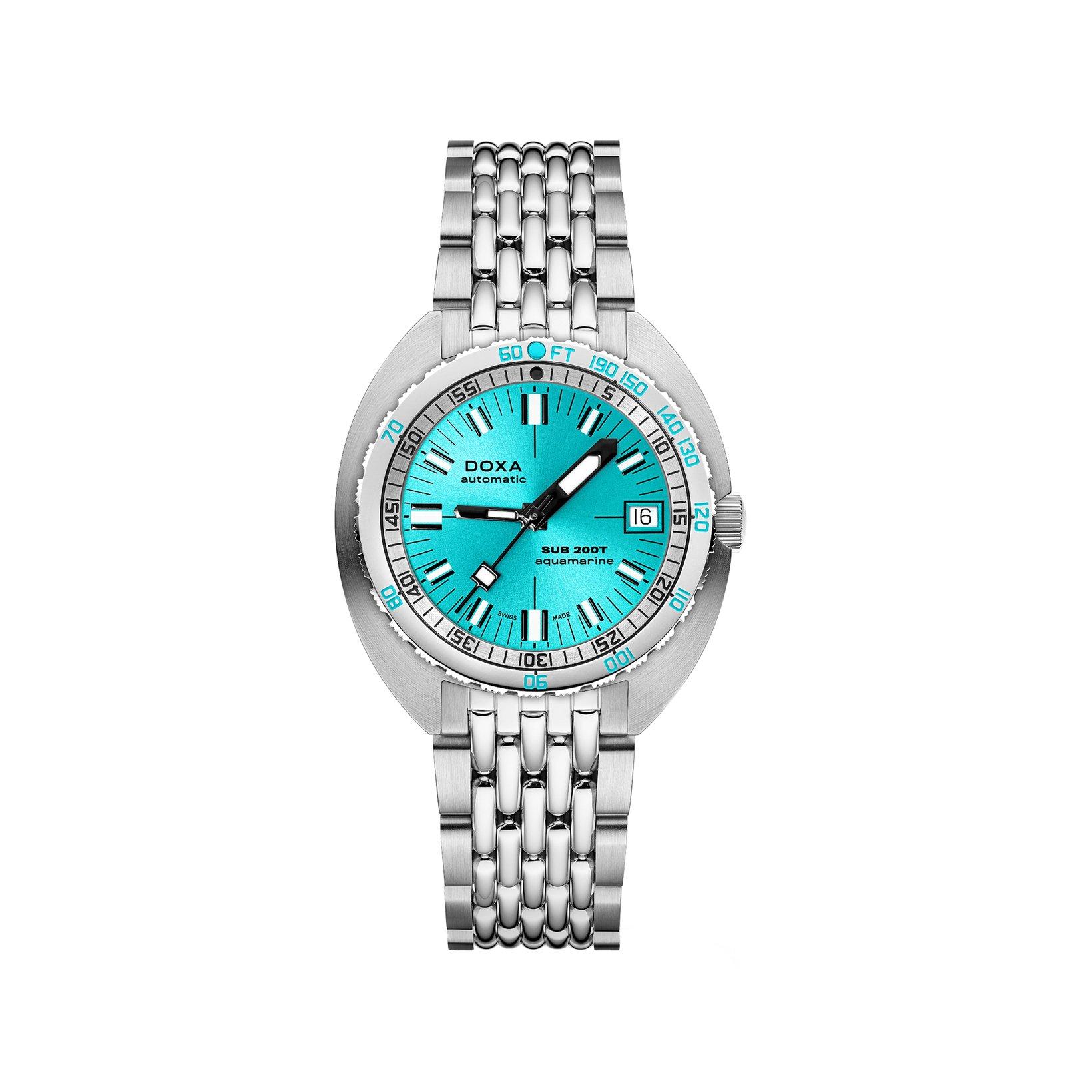 Doxa Watches Sub 200t Aquamarine Automatic 39 mm Stainless Steel Watch  Turquoise Dial  Stainless Steel Bracelet