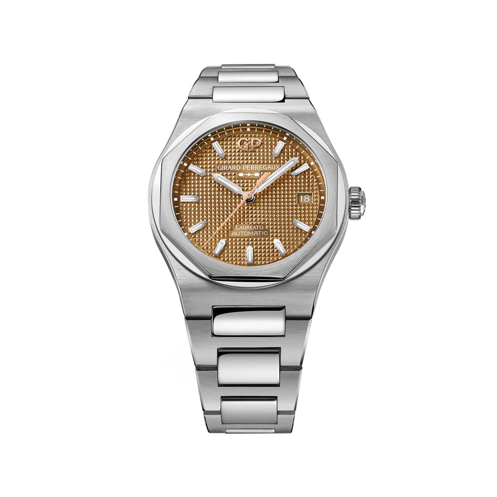 Girard Perregaux Laureato  Automatic 38 mm Stainless Steel Watch  Copper Dial  Stainless Steel Bracelet