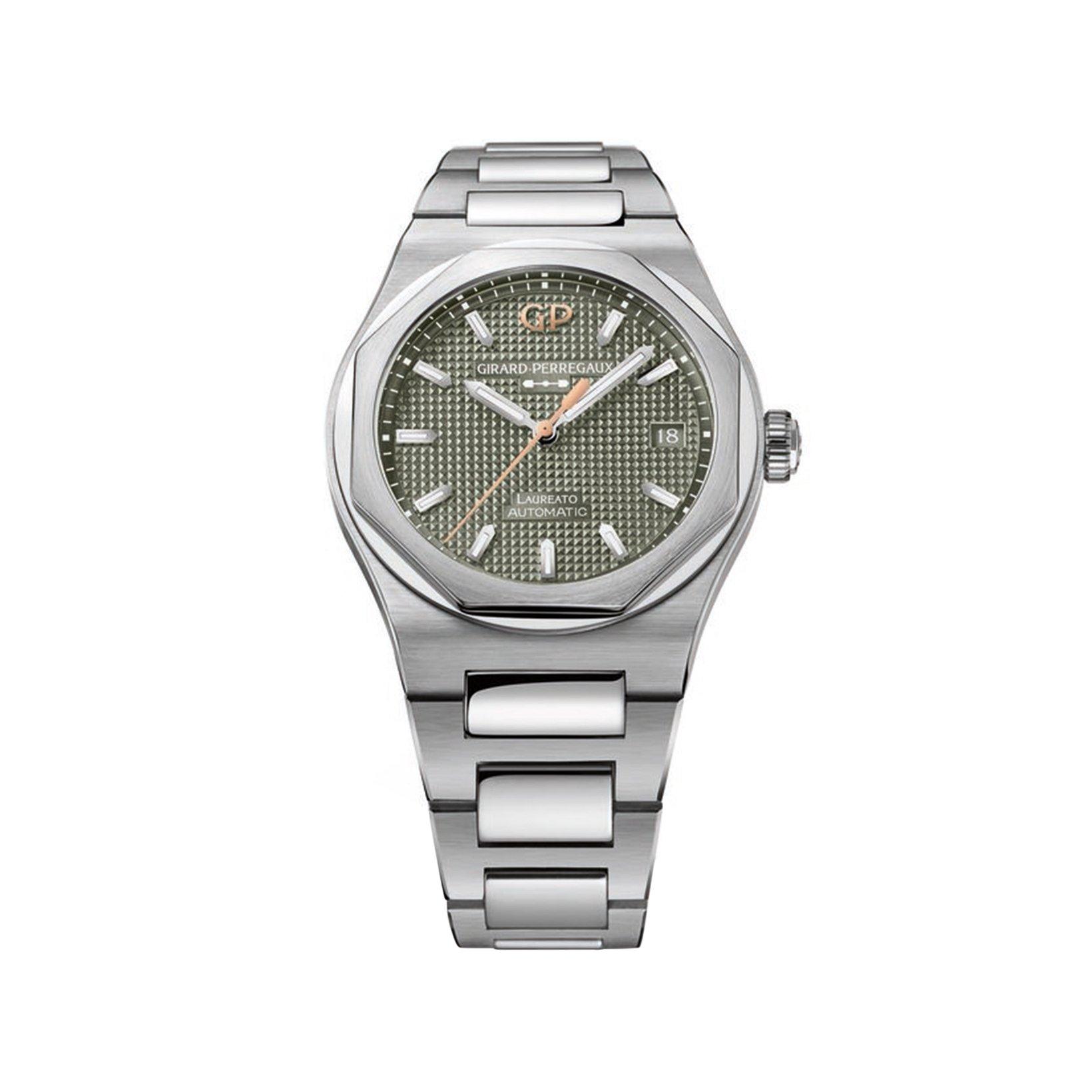 Girard Perregaux Laureato  Automatic 38 mm Stainless Steel Watch  Green Dial  Stainless Steel Bracelet