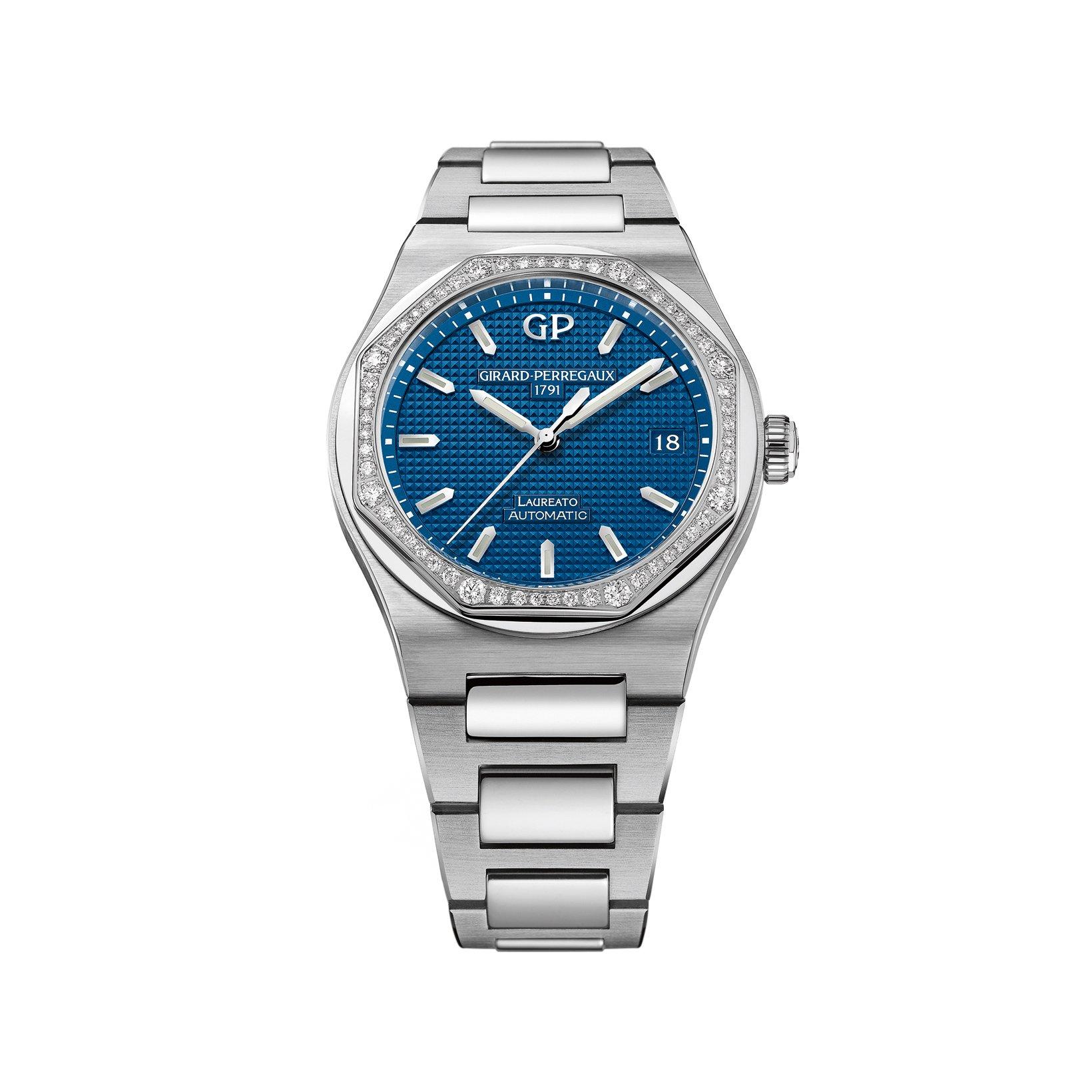 Girard Perregaux Laureato  Automatic 38 mm Stainless Steel Watch  Blue Dial  Stainless Steel Bracelet