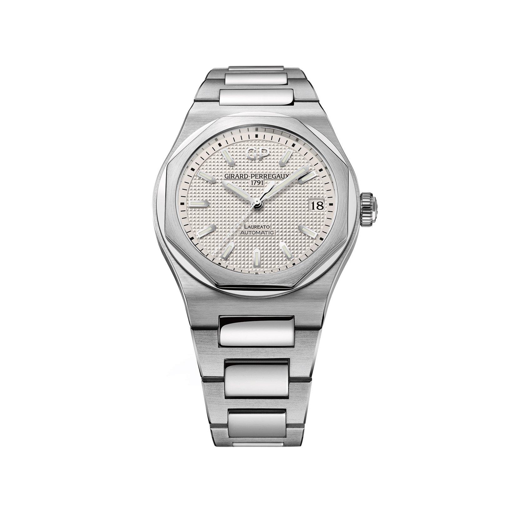 Girard Perregaux Laureato  Automatic 42 mm Stainless Steel Watch  Silver Dial  Stainless Steel Bracelet