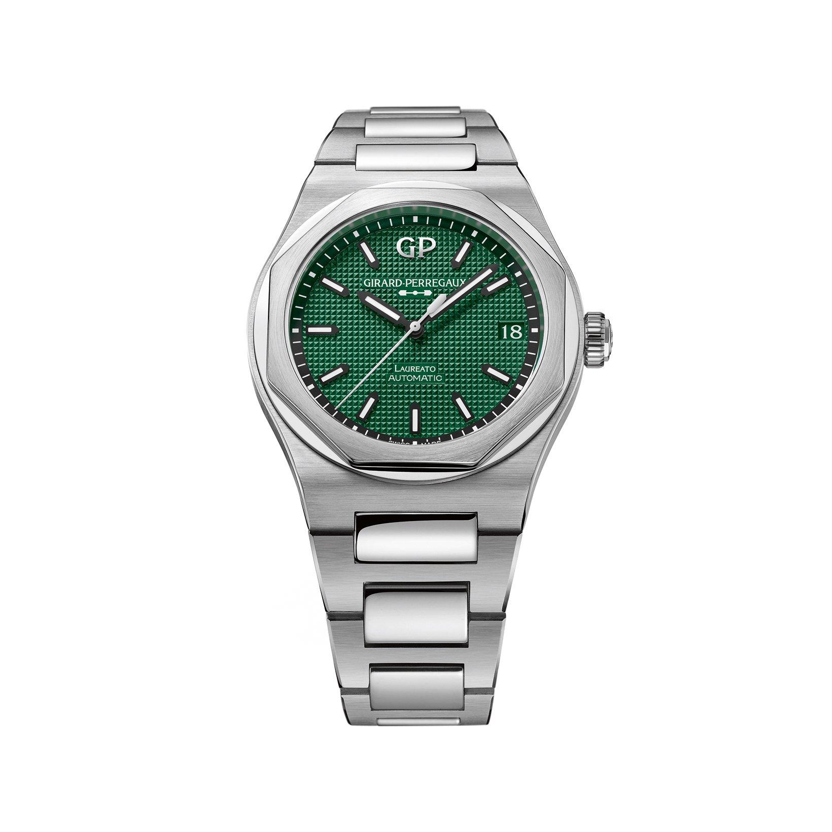 Girard Perregaux Laureato  Automatic 42 mm Stainless Steel Watch  Green Dial  Stainless Steel Bracelet