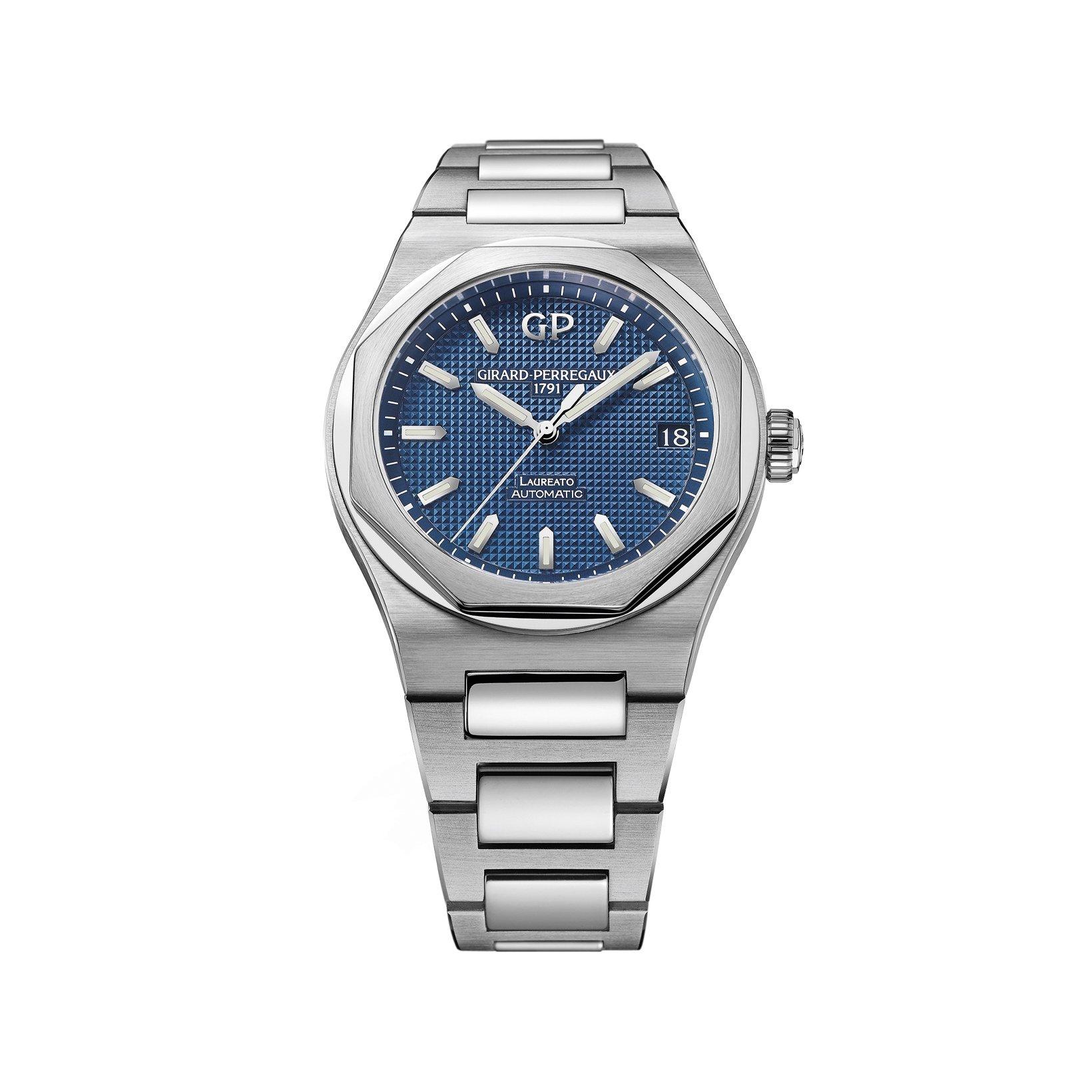 Girard Perregaux Laureato  Automatic 42 mm Stainless Steel Watch  Blue Dial  Stainless Steel Bracelet
