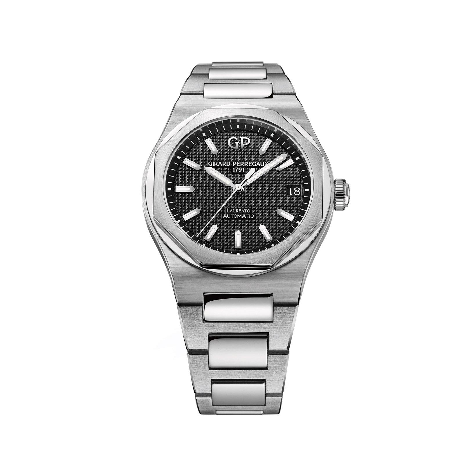 Girard Perregaux Laureato  Automatic 42 mm Stainless Steel Watch  Black Dial  Stainless Steel Bracelet