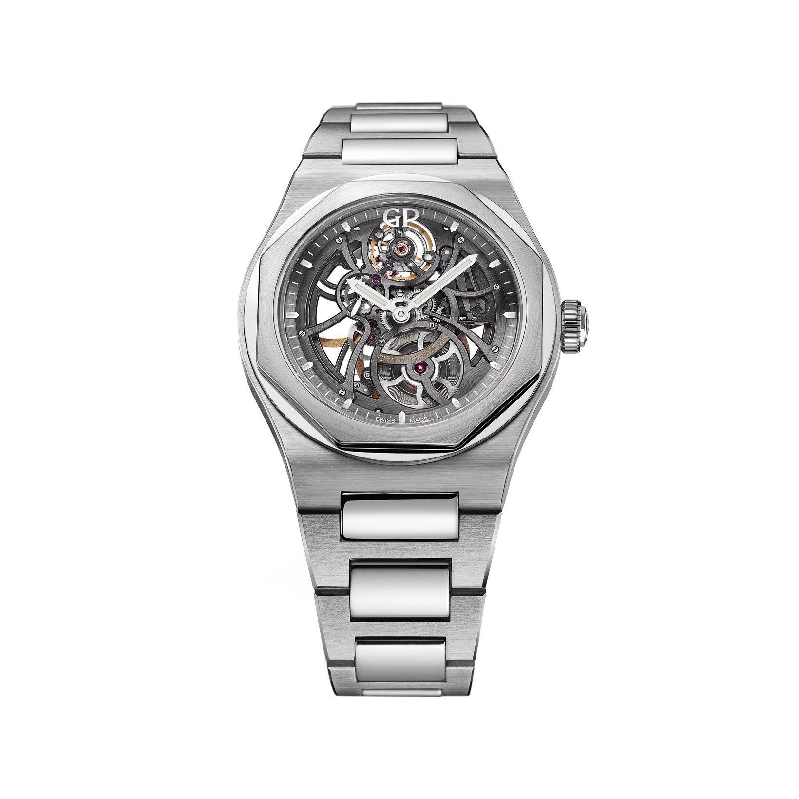 Girard Perregaux Laureato Skeleton Automatic 42 mm Stainless Steel Watch  Grey Dial  Stainless Steel Bracelet