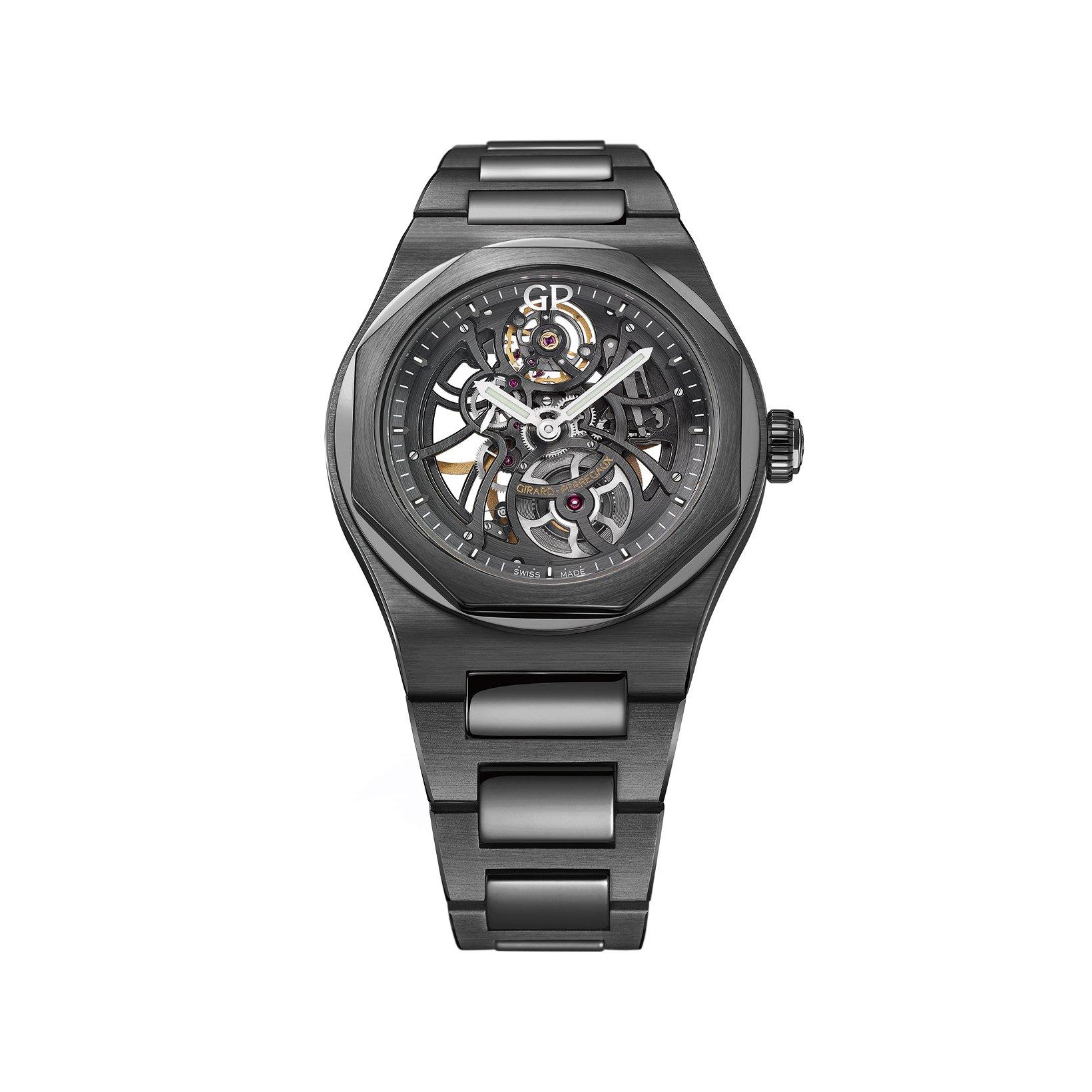 Girard Perregaux Laureato Skeleton Automatic 42 mm Ceramic Watch  Grey Dial  Ceramic Bracelet