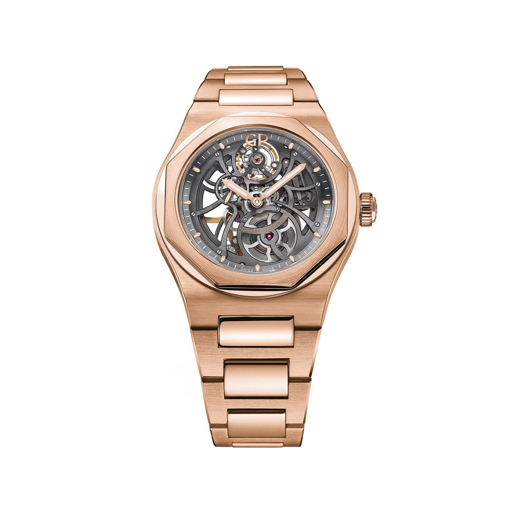 Girard Perregaux Laureato Skeleton Automatic 42 mm Rose Gold Watch  Grey Dial  Rose Gold Bracelet