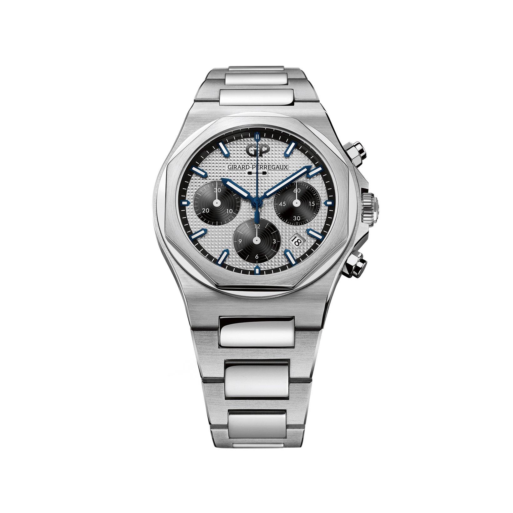 Girard Perregaux Laureato Chronograph Automatic 42 mm Stainless Steel Watch  Silver Dial  Stainless Steel Bracelet