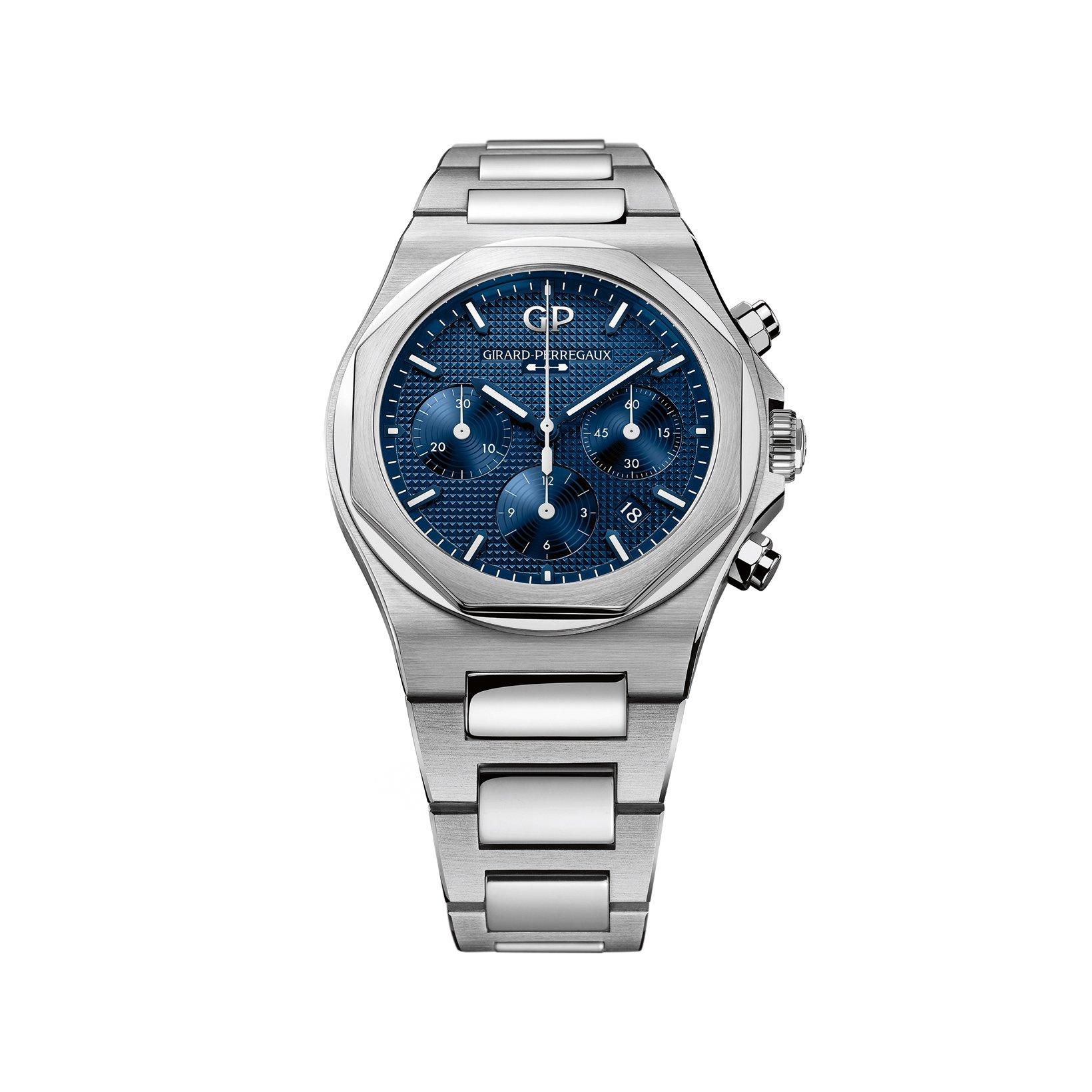 Girard Perregaux Laureato Chronograph Automatic 42 mm Stainless Steel Watch  Blue Dial  Stainless Steel Bracelet