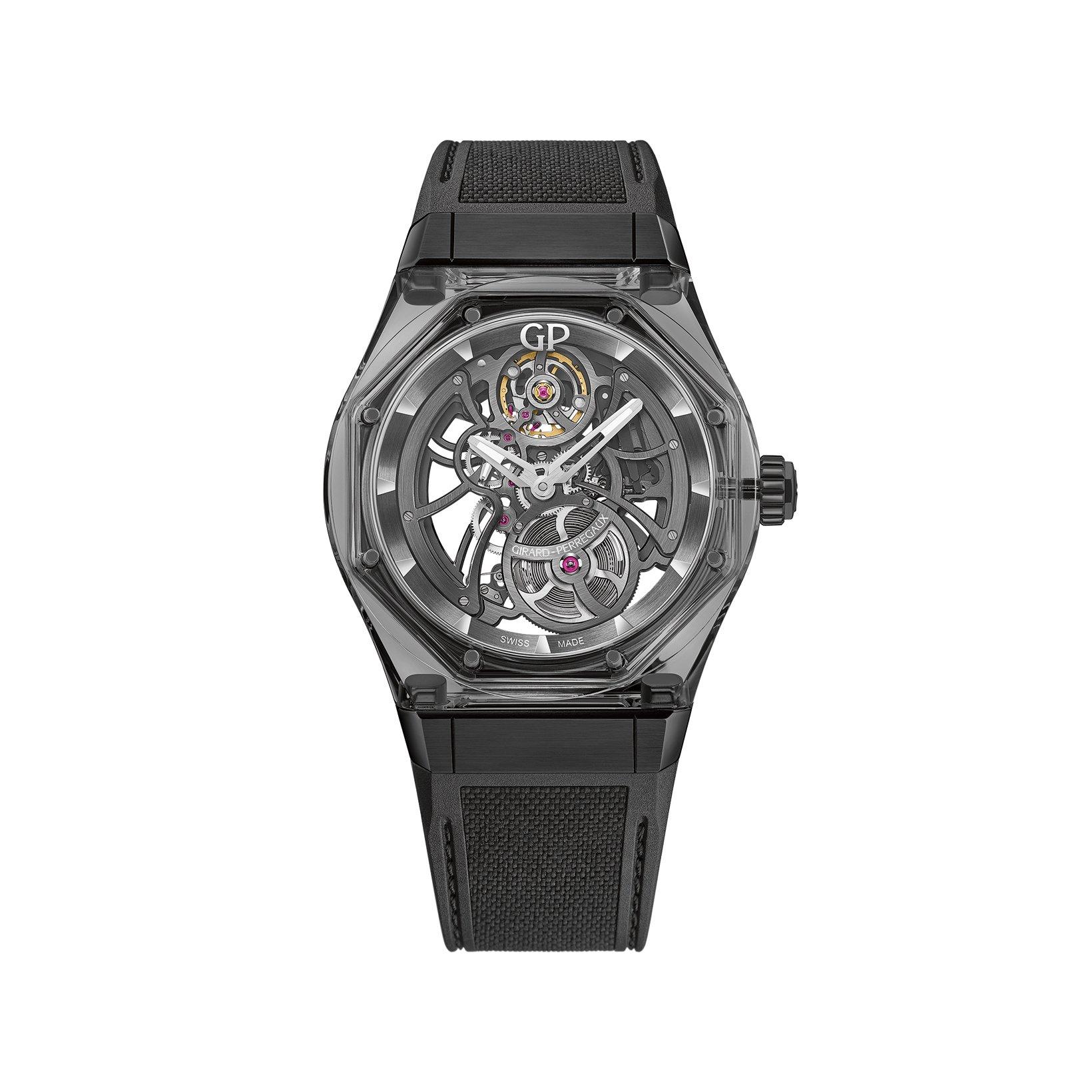 Girard Perregaux Laureato Absolute Automatic 44 mm Sapphire And Titanium Watch  Grey Dial   Rubber Strap