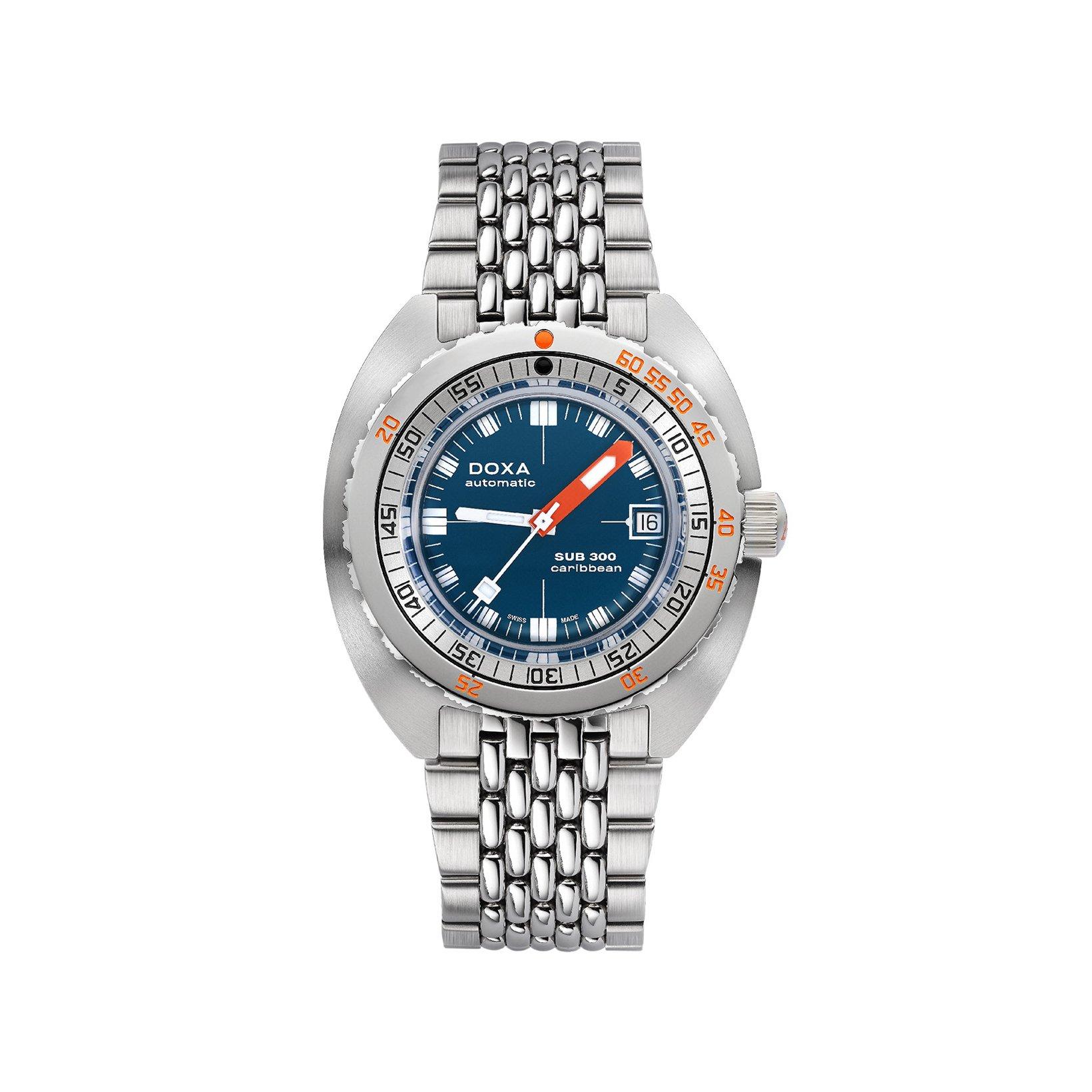 Doxa Watches Sub 300 Caribbean Automatic 42.5 mm Stainless Steel Watch  Blue Dial  Stainless Steel Bracelet