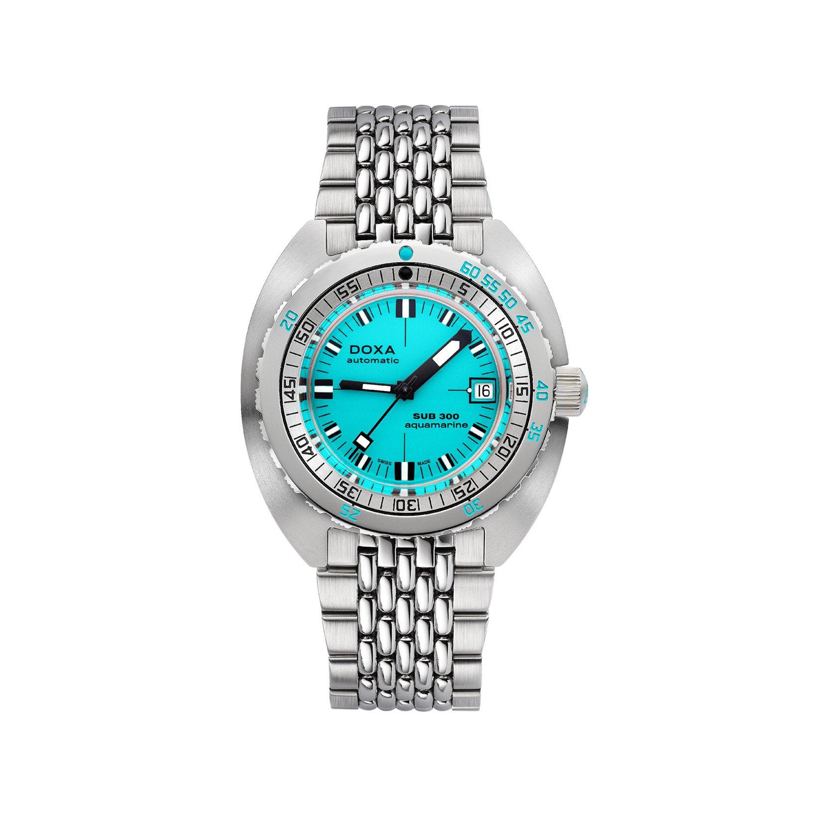 Doxa Watches Sub 300 Aquamarine Automatic 42.5 mm Stainless Steel Watch  Turquoise Dial  Stainless Steel Bracelet