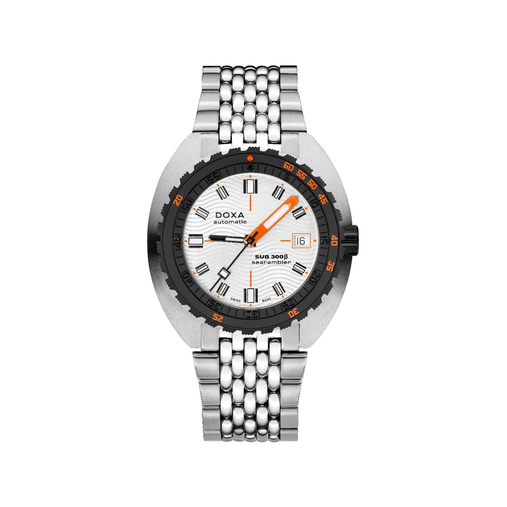 Doxa Watches Sub 300 Beta Searambler Automatic 42.5 mm Stainless Steel Watch  Silver Dial  Stainless Steel Bracelet
