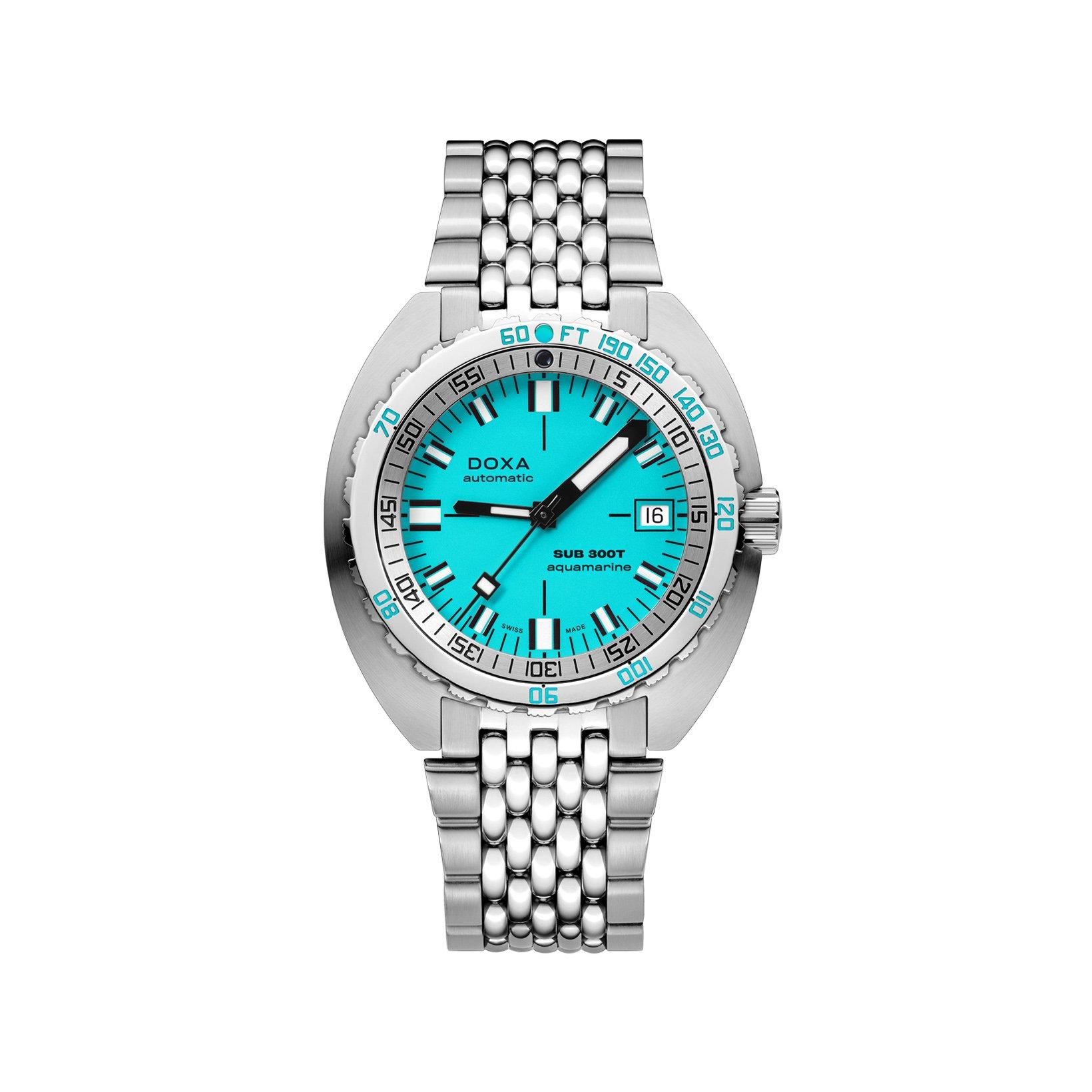 Doxa Watches Sub 300t Aquamarine Automatic 42.5 mm Stainless Steel Watch  Turquoise Dial  Stainless Steel Bracelet