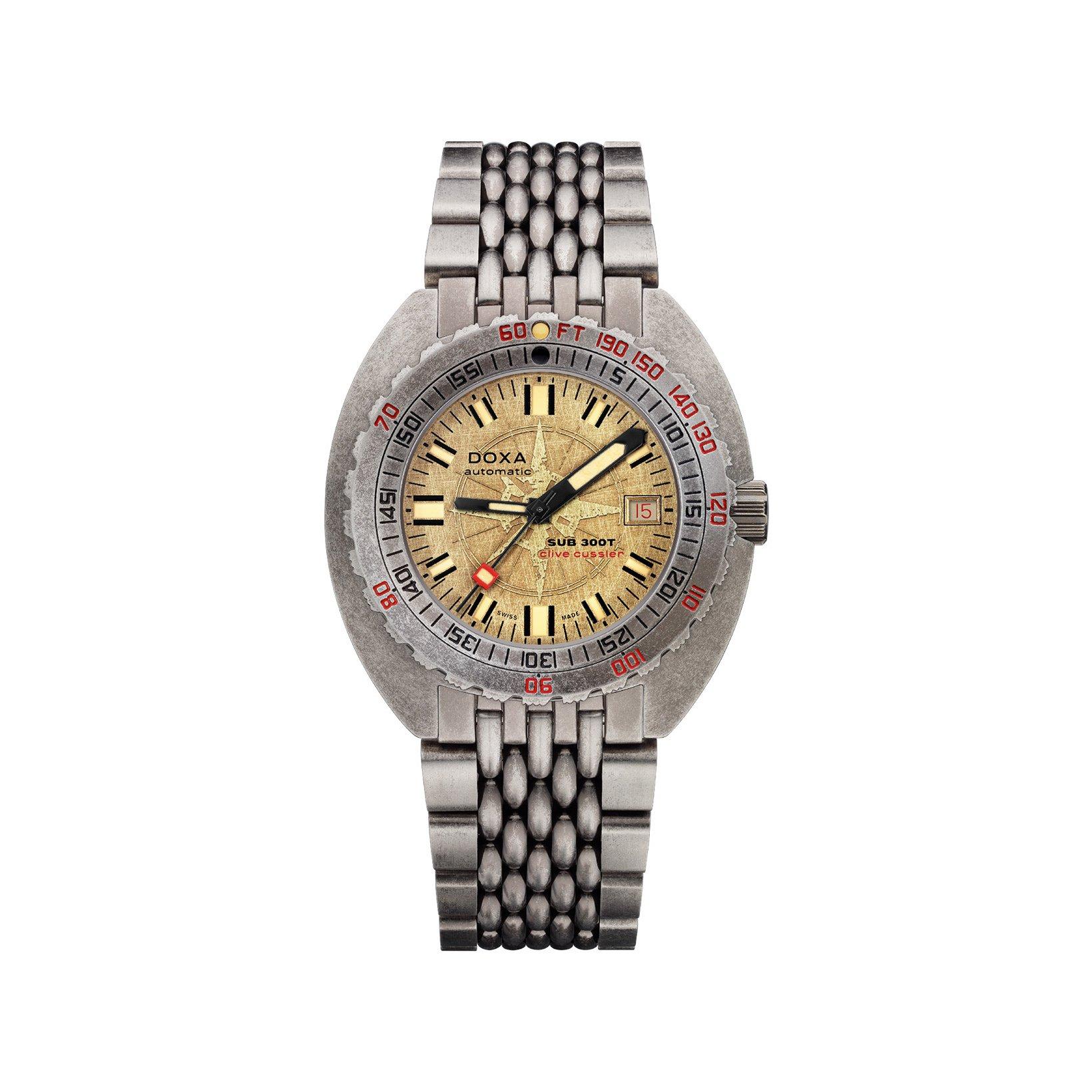 Doxa Watches Sub 300t Clive Cussler Automatic 42.5 mm Special Watch  Beige Dial  Special Bracelet
