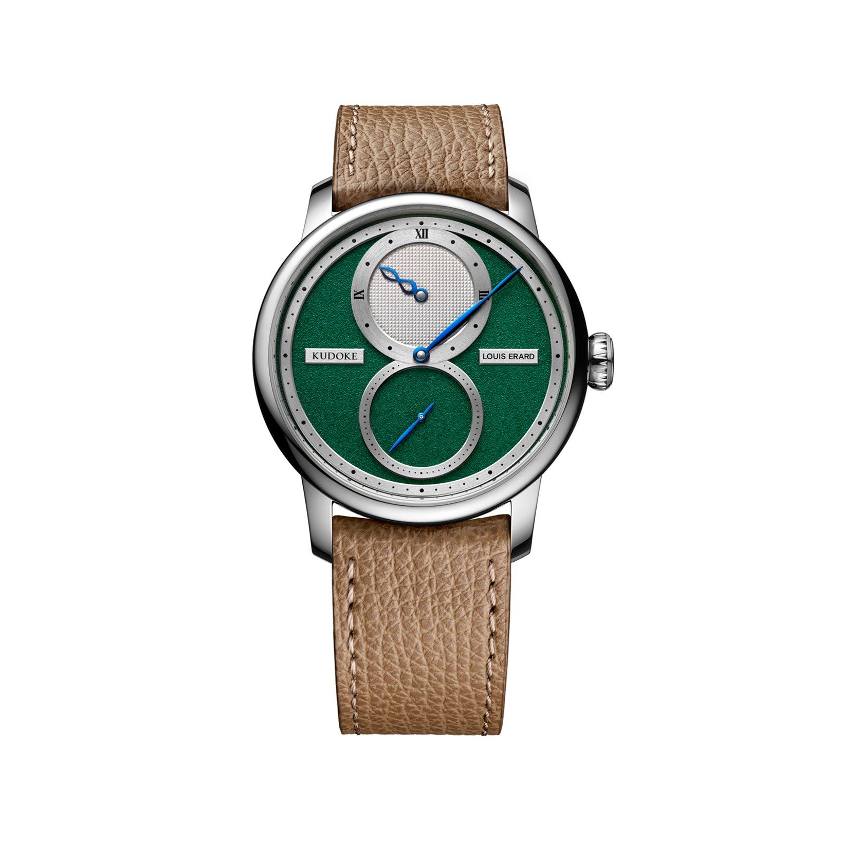 Louis Erard Noirmont X Regulator Kudoke Automatic 42 mm Stainless Steel Watch  Green Dial   Leather Strap