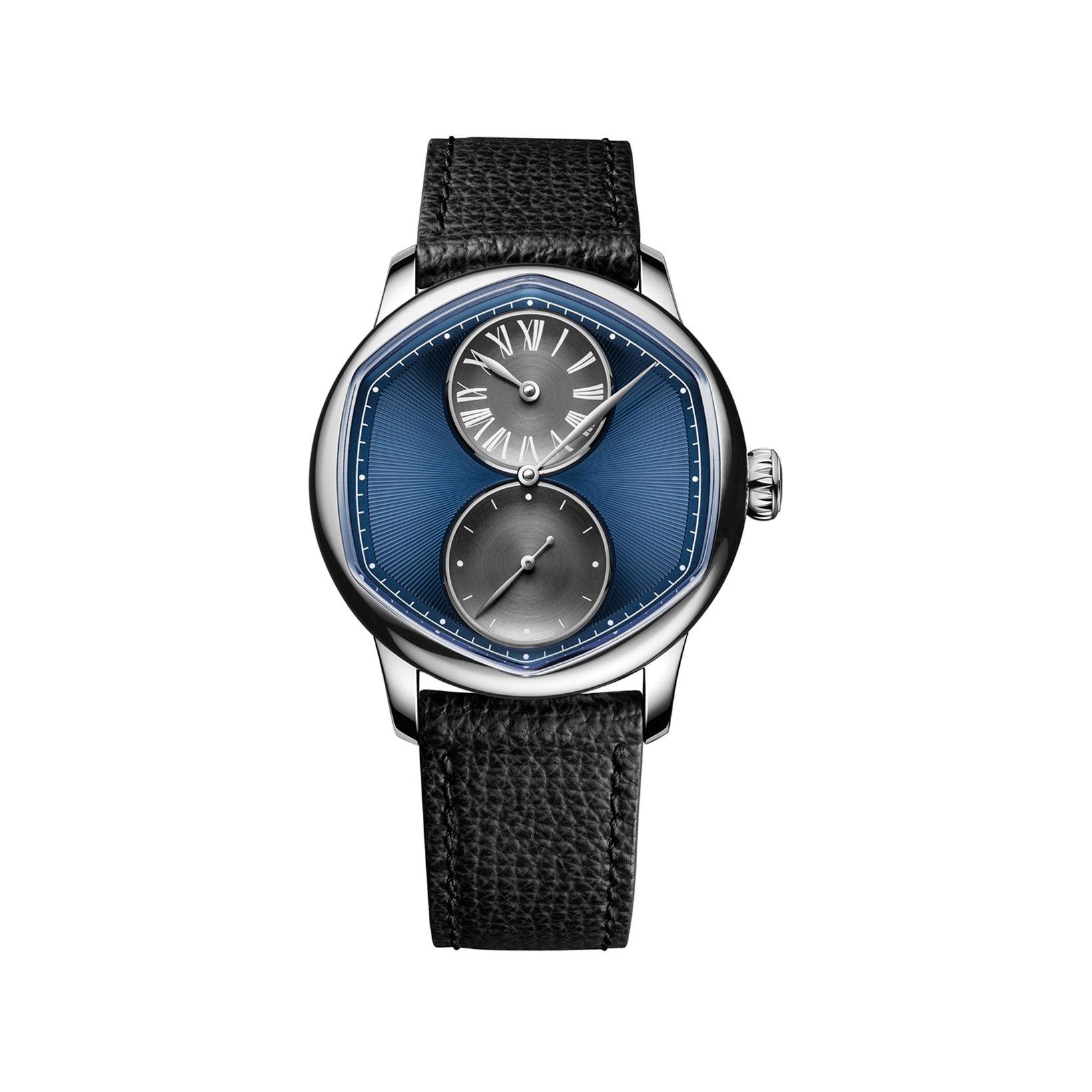 Louis Erard Noirmont X Regulator Cedric Johner Automatic 39 mm Stainless Steel Watch  Blue Dial   Leather Strap