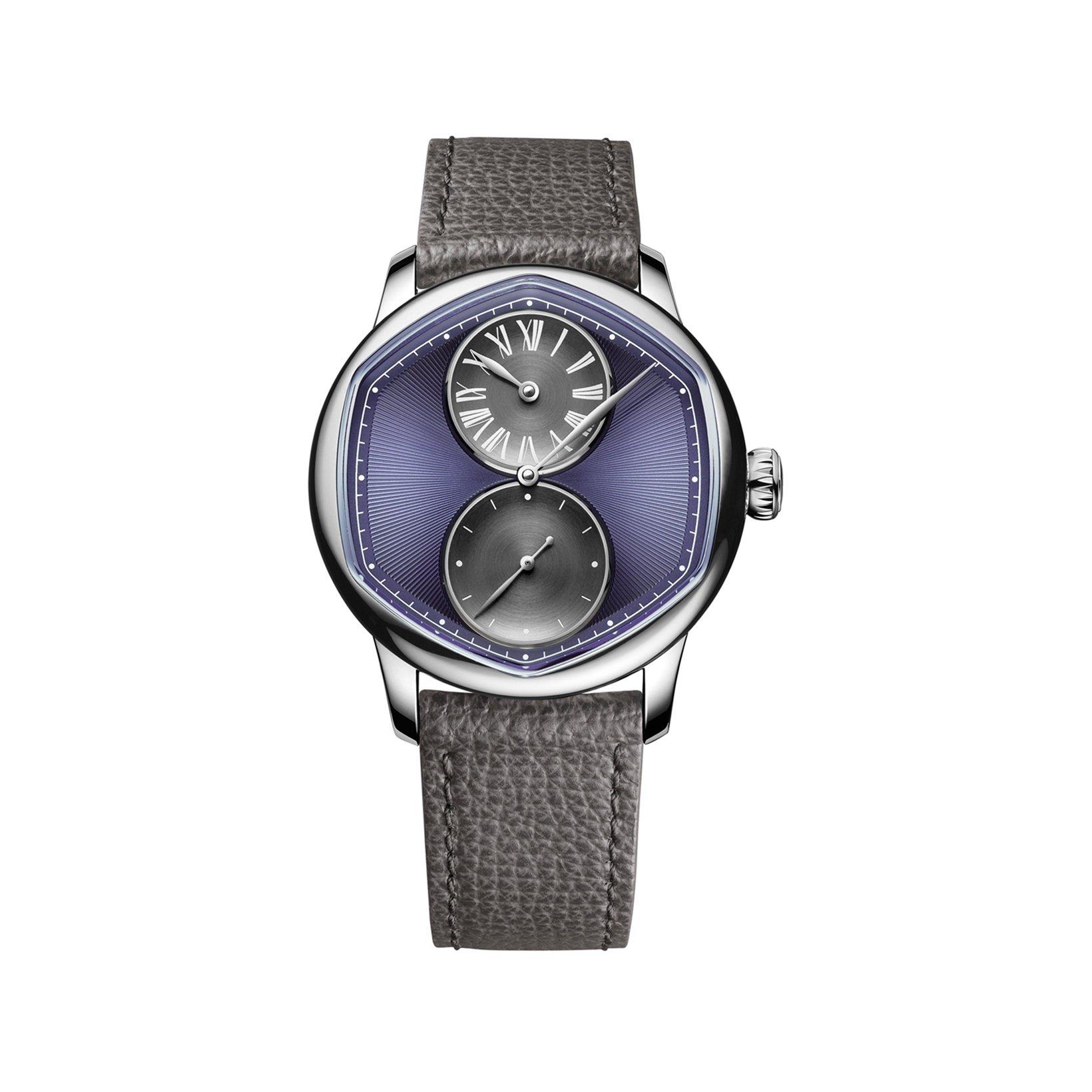 Louis Erard Noirmont X Regulator Cedric Johner Automatic 39 mm Stainless Steel Watch  Purple Dial   Leather Strap