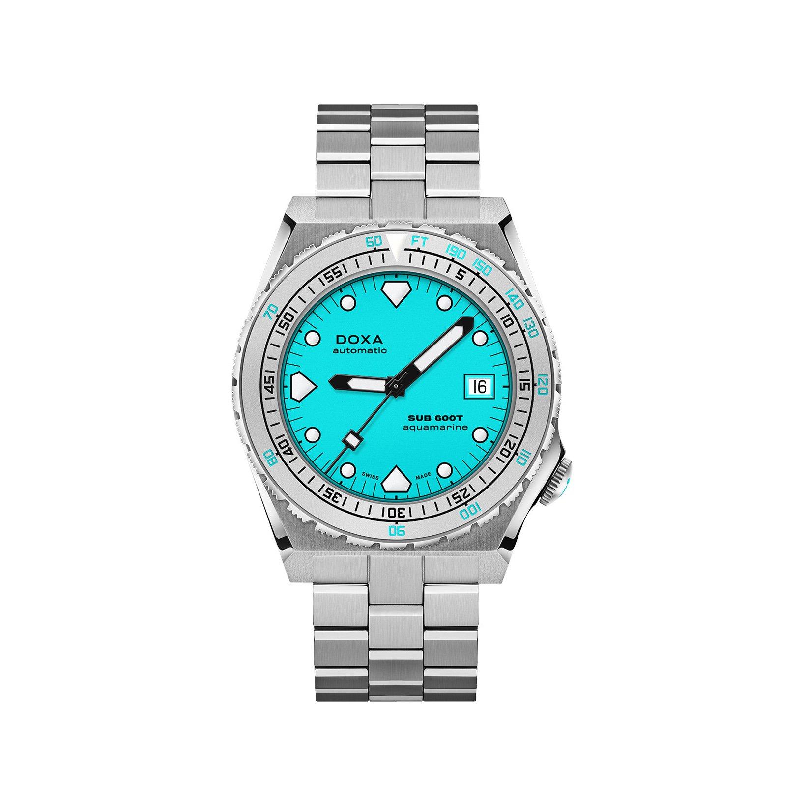 Doxa Watches Sub 600t Aquamarine Automatic 40 mm Stainless Steel Watch  Turquoise Dial  Stainless Steel Bracelet