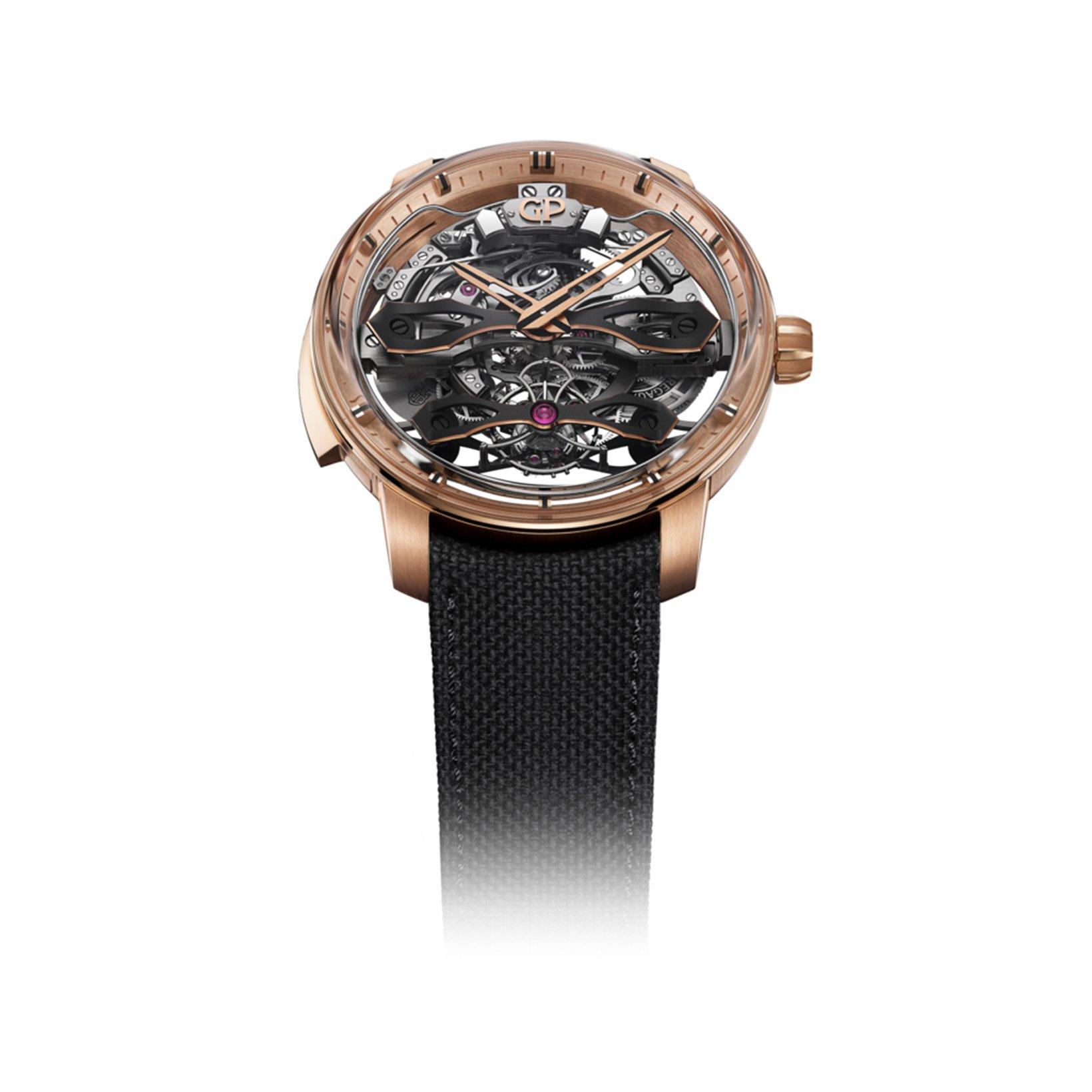 Girard Perregaux Minute Repeater Flying Bridges Automatic 46 mm Pink Gold Watch  Pink Gold Dial   Rubber Strap